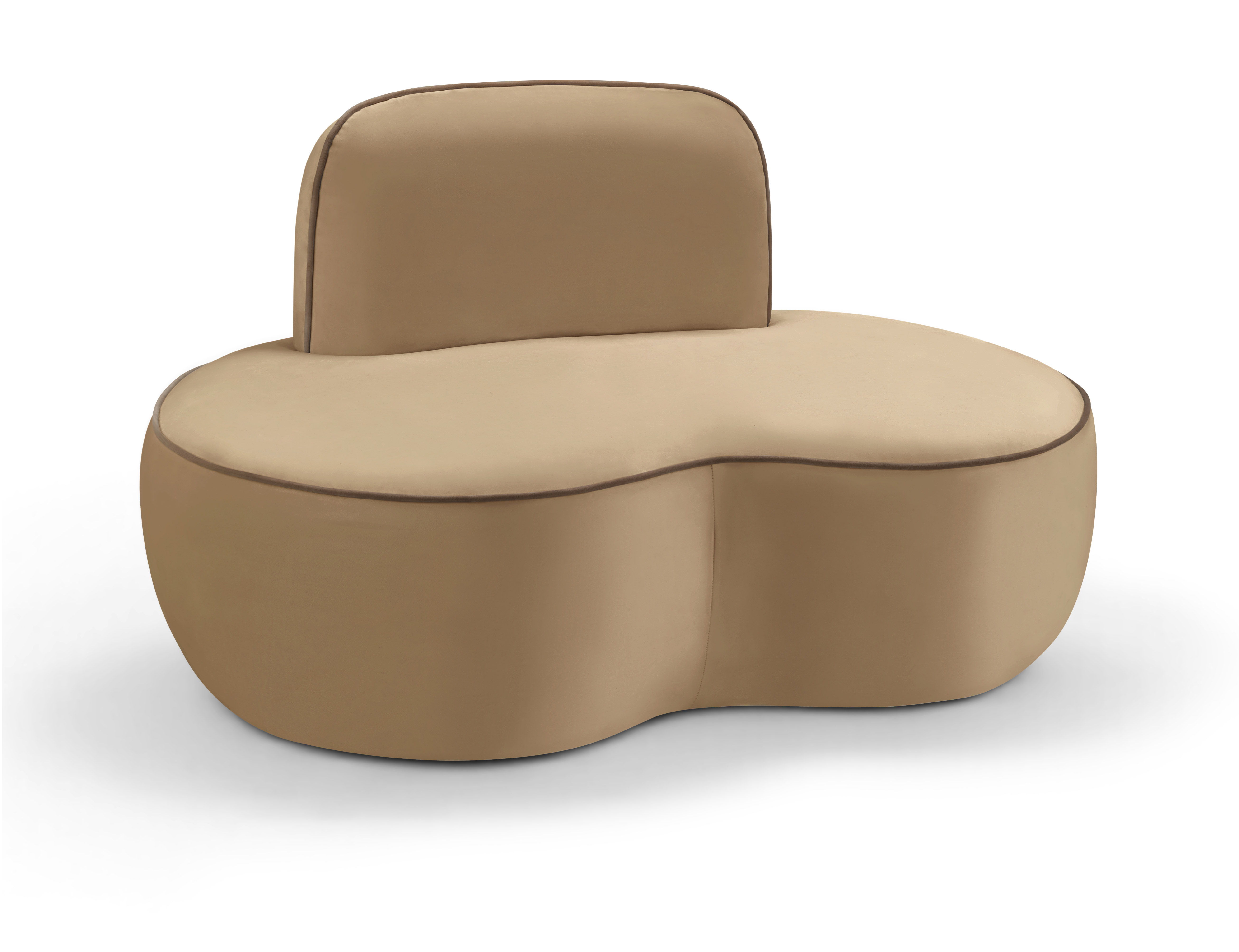 Swerve - Velvet Upholstered Chair - Beige