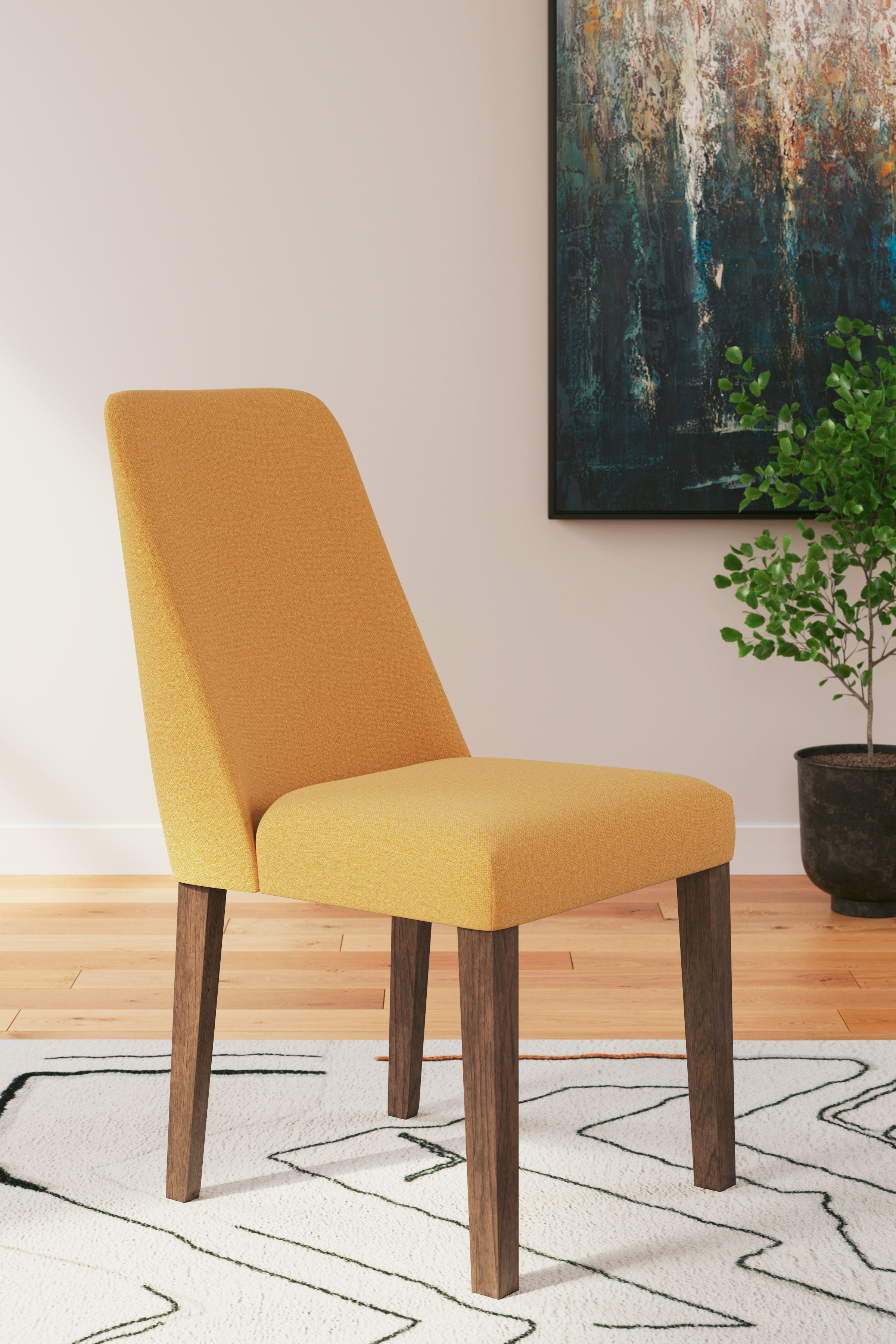 Ashley Furniture Lyncott - 5 Pc. - Butterfly Extension Table, 4 Side Chairs - Brown / Yellow - Image 6