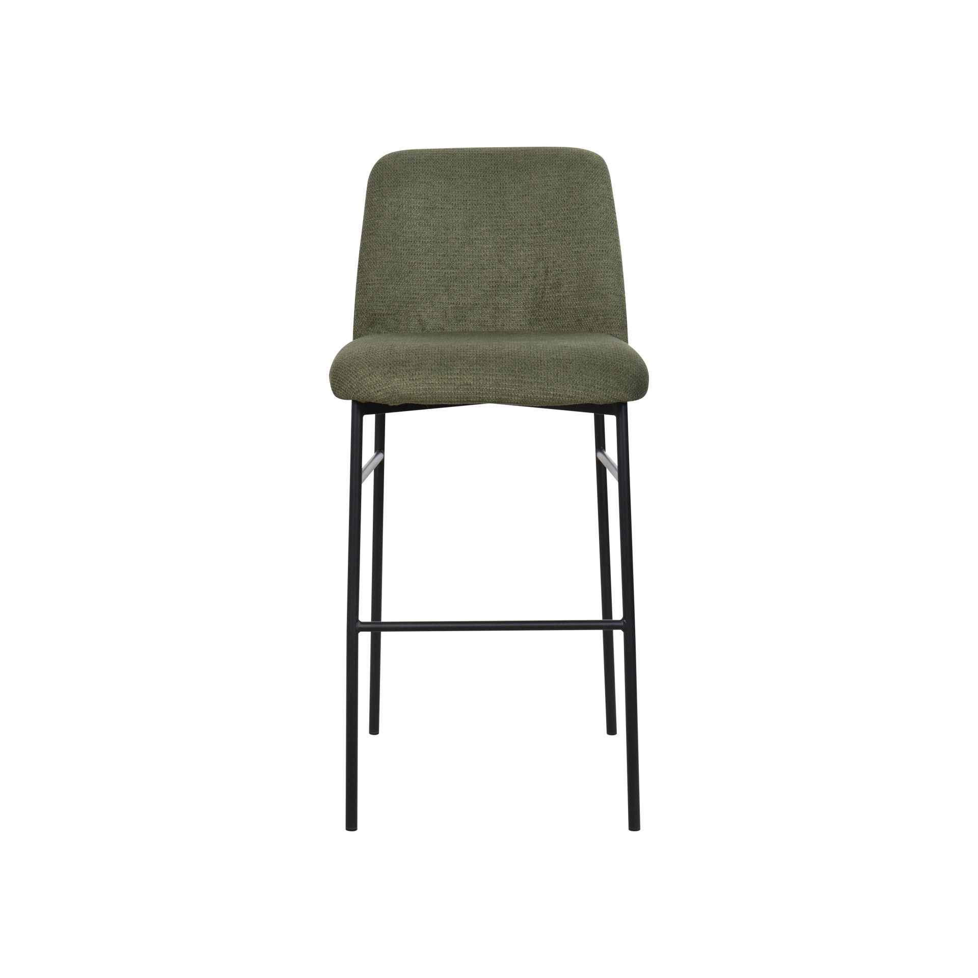 Erik - Bar Chair With Black Metal Frame (Set of 2) - Green