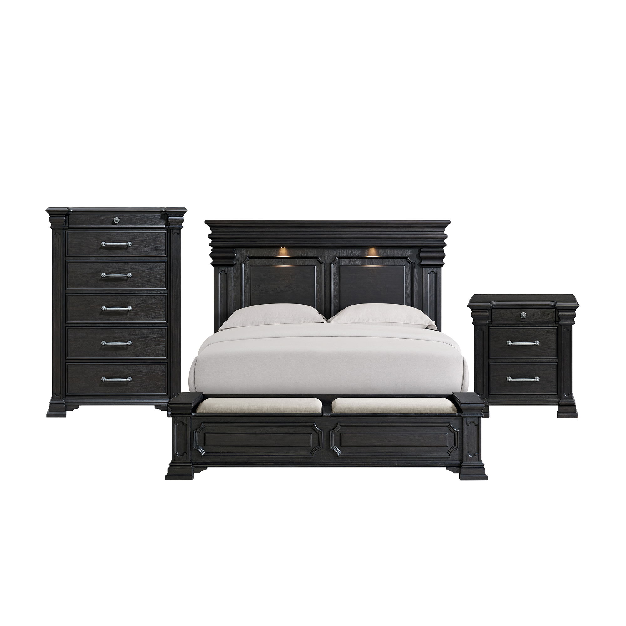 King · 3 Pc · Bedroom Set
