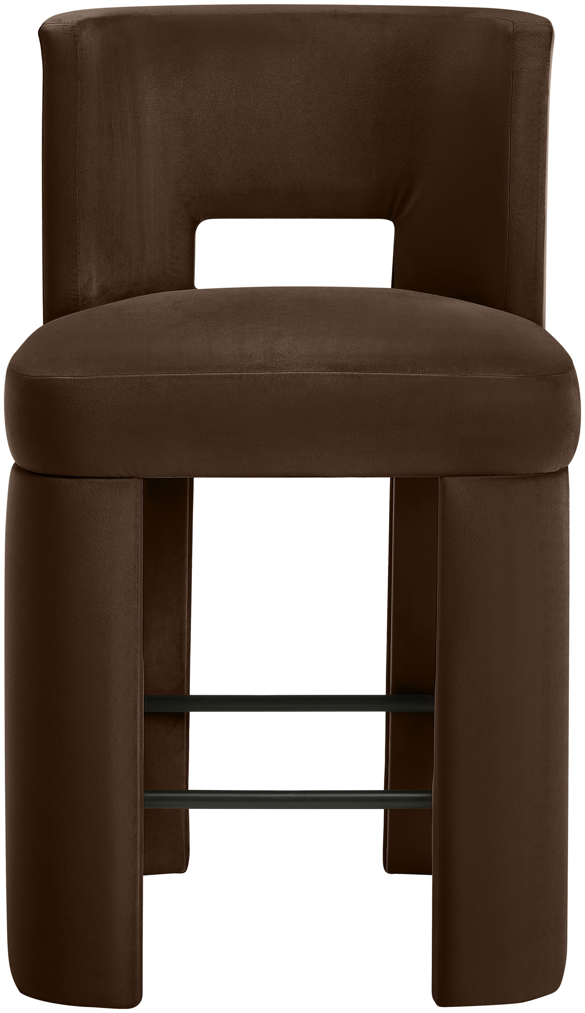 Zuno - Velvet Performance Fabric Upholstered Counter Stool (Set of 2) - Brown