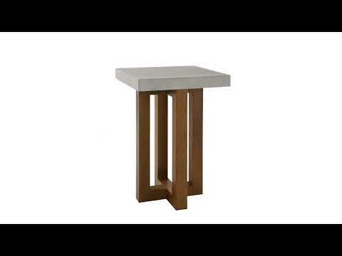 Evelyn - End Table - Faux Concrete Top & Walnut, light brown, view 5