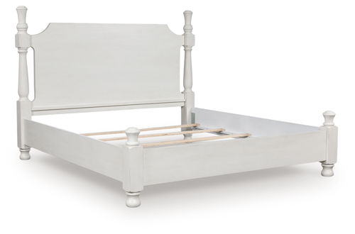 Rowlenstown - California King Poster Bed - Antique White, white