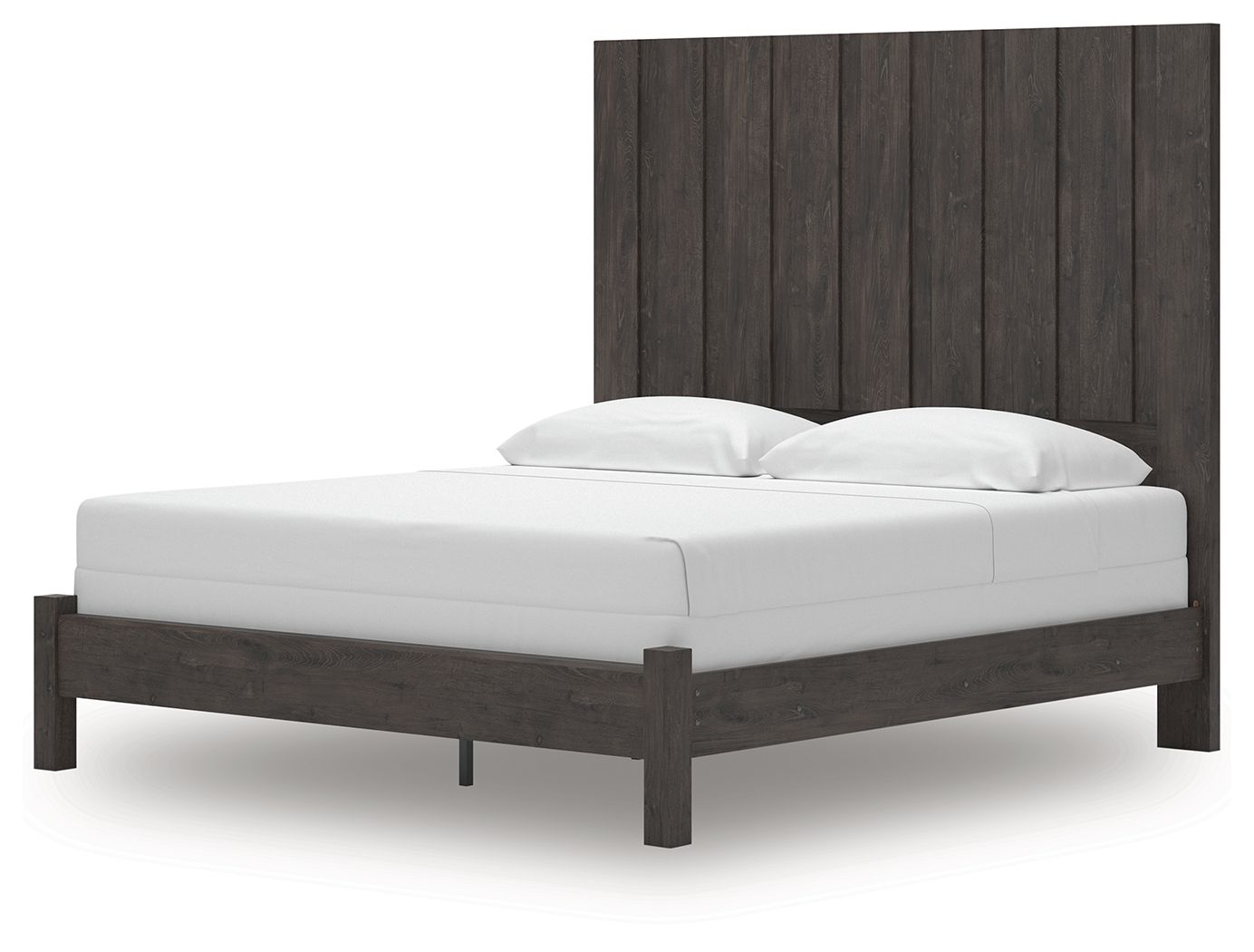 Fraluna - King Panel Bed - Charcoal