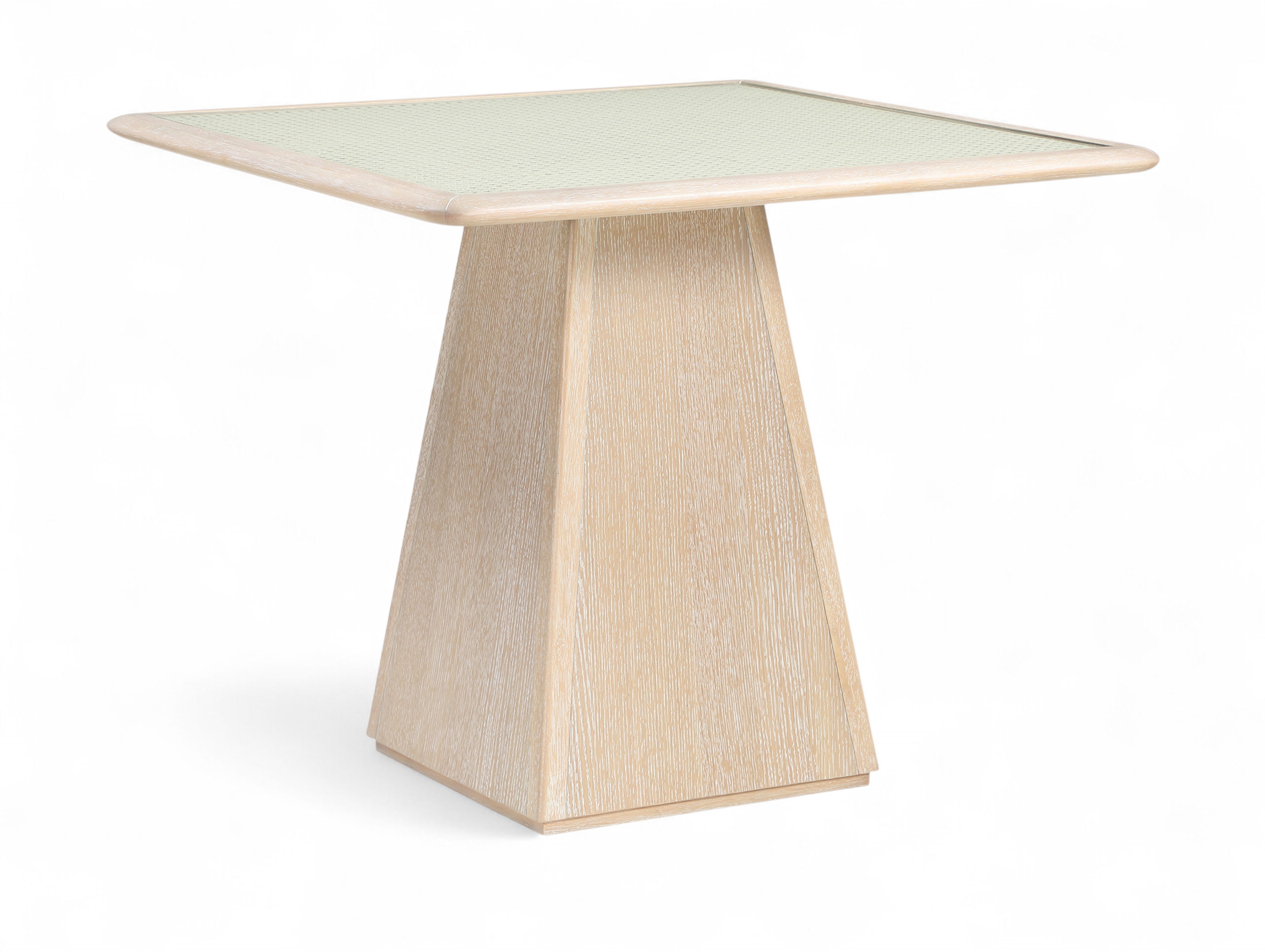 Atrium - 36" Glass Top And Wood Base Dining Table - Natural