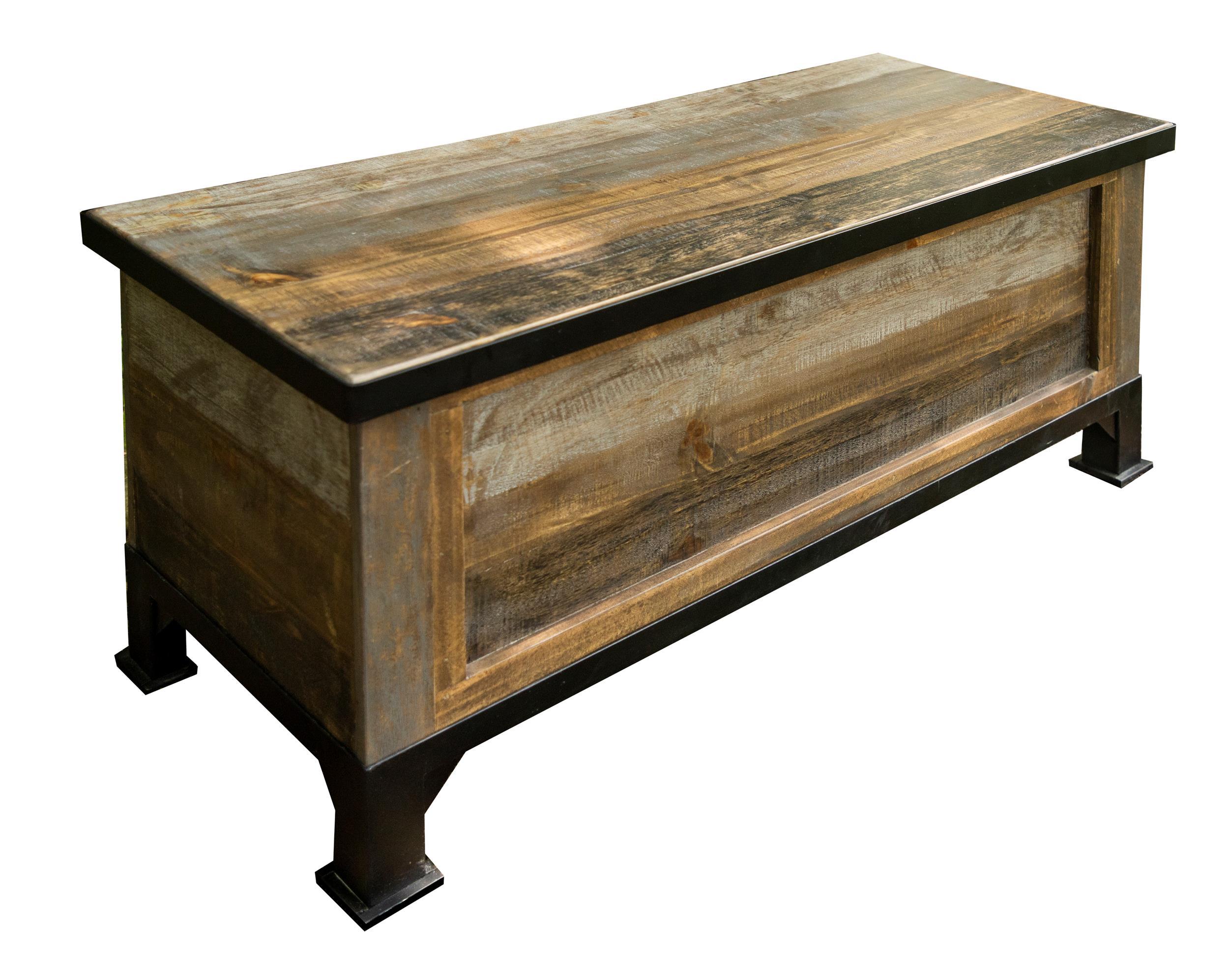 International Furniture Direct Antique Gray - Trunk - Gray / Brown