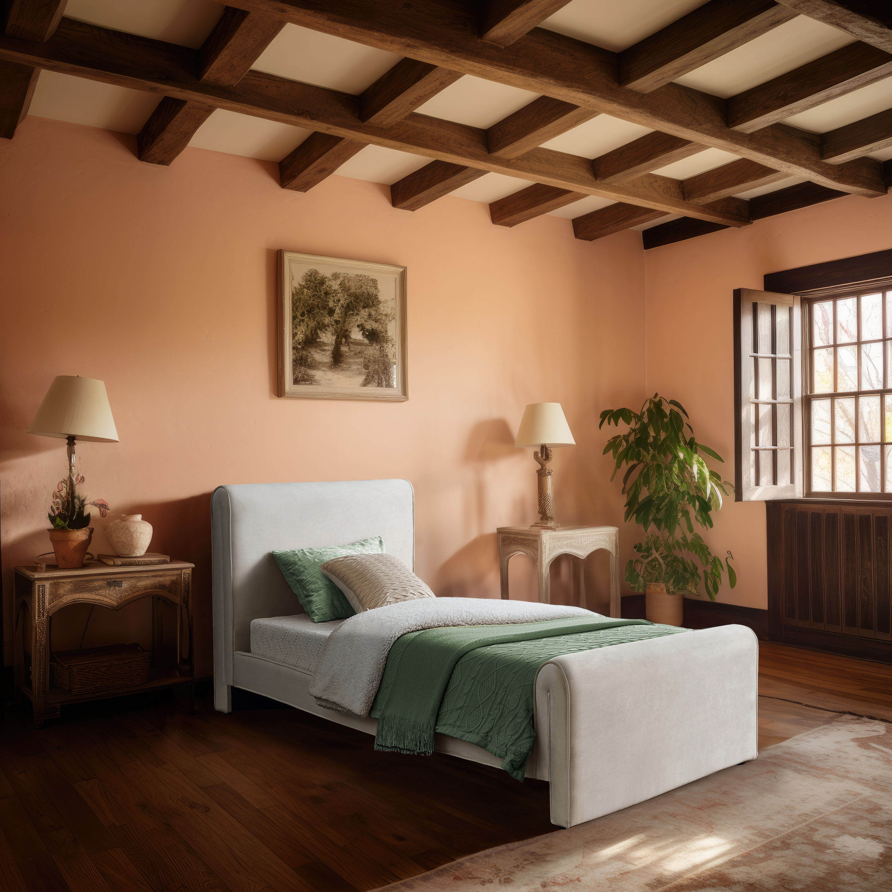 Sloan - Twin Bed - Cream