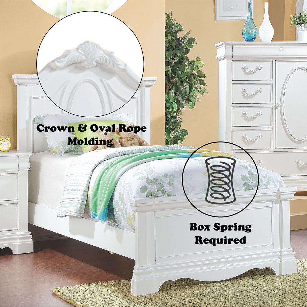 Estrella - Full Bed - White, white, view 3
