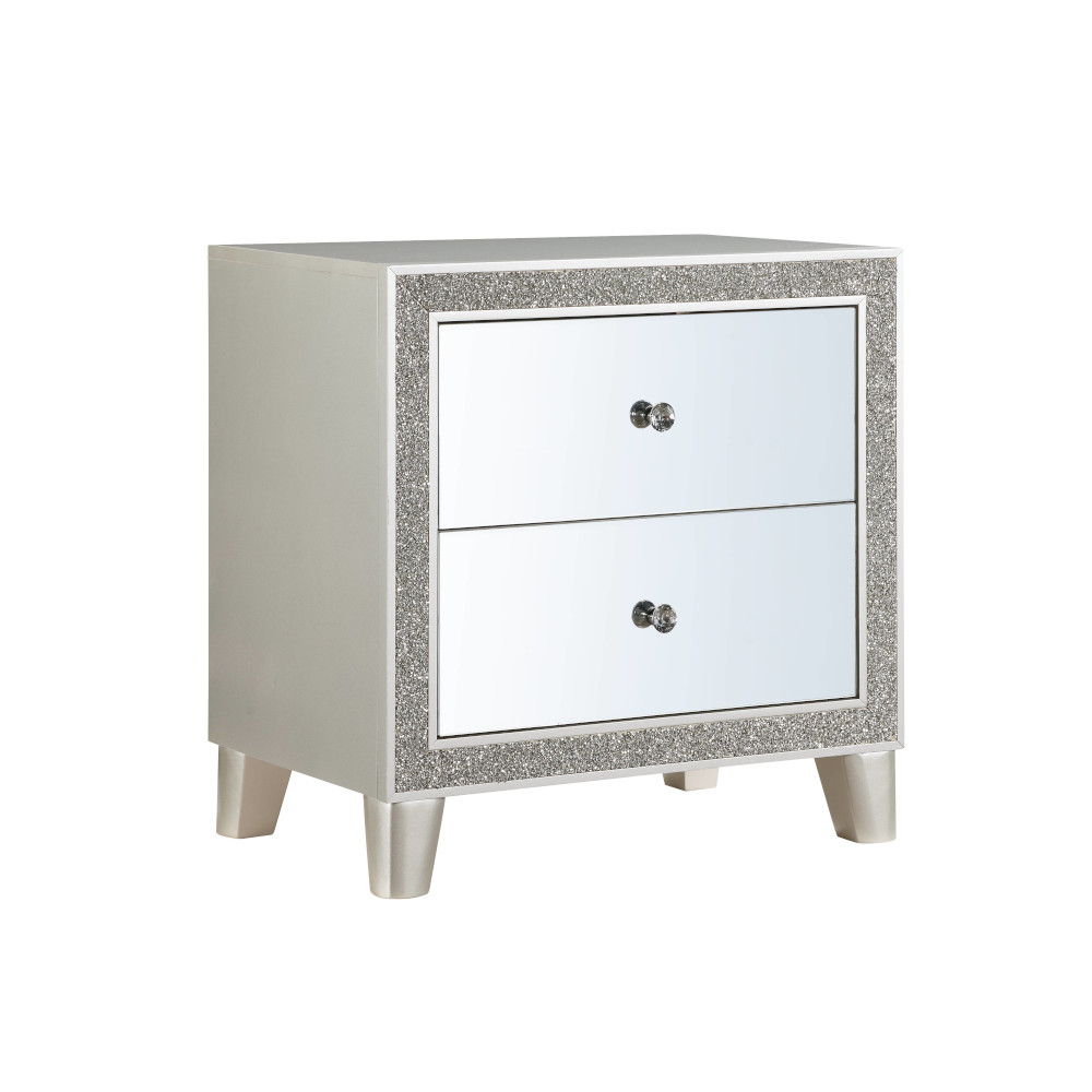 Sliverfluff - Nightstand - Mirrored & Champagne, silver, view 2