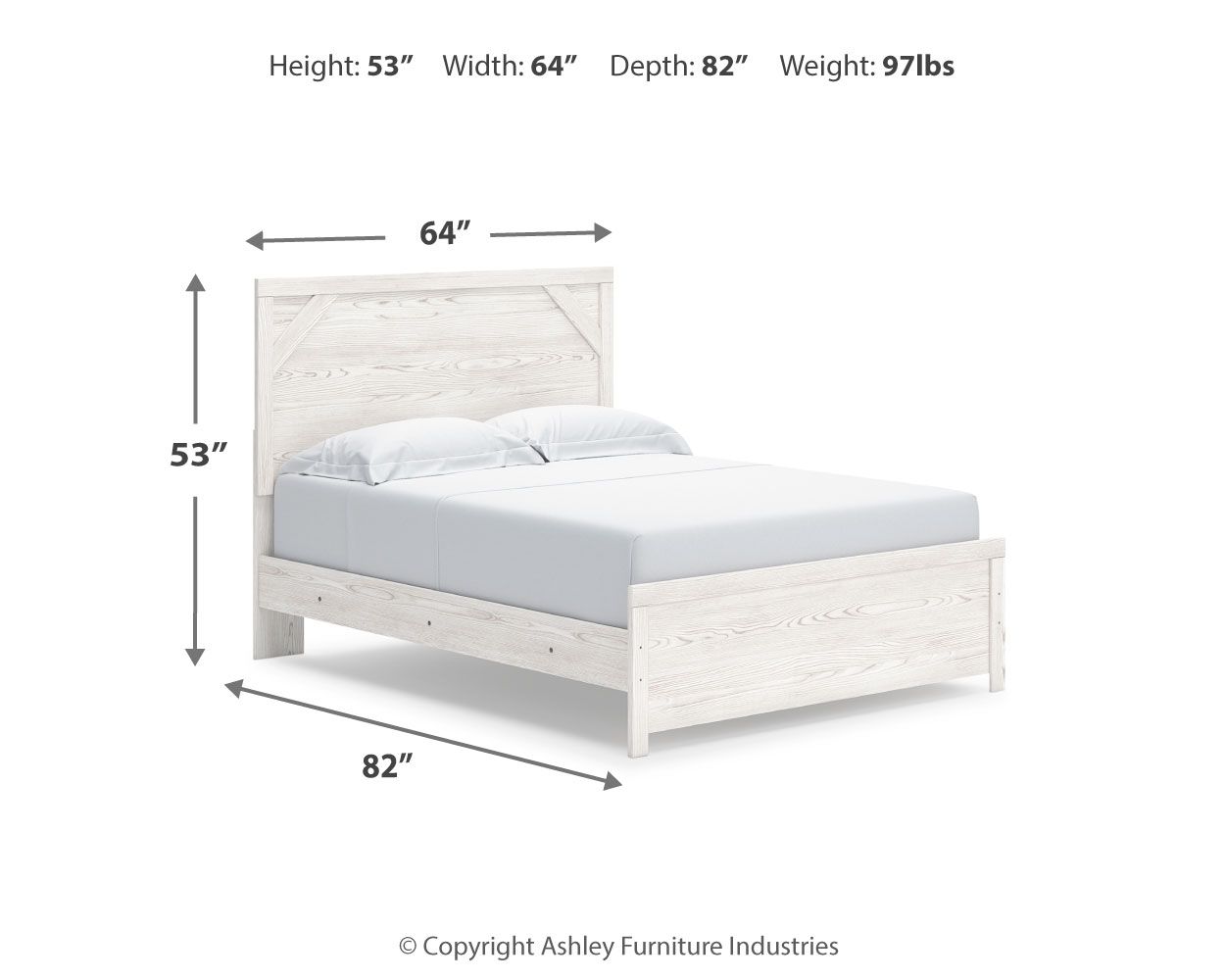 Ashley Furniture Gerridan - Queen Panel Bed - White / Gray - Image 9
