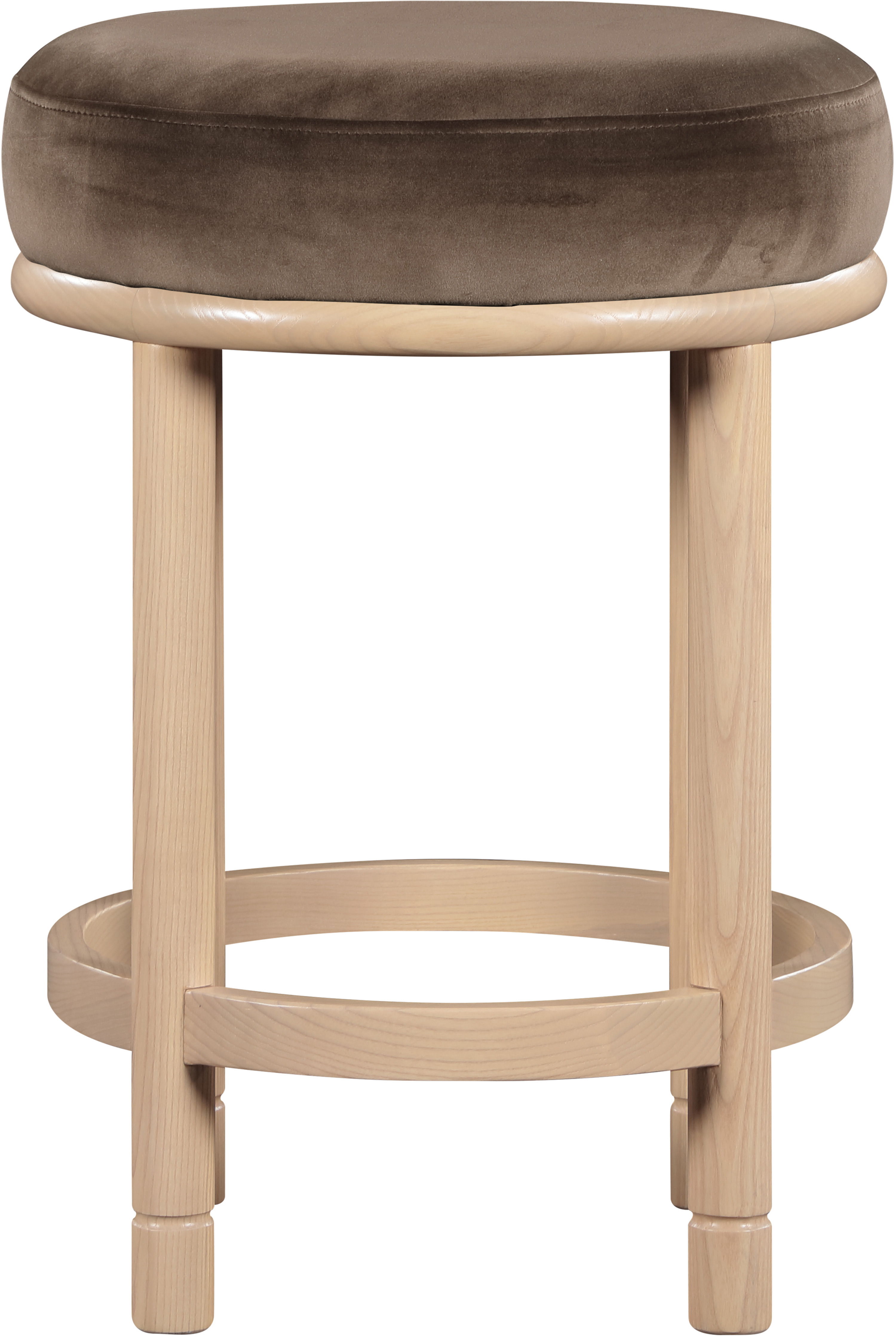 Monette - Counter Stool With Natural Base - Brown