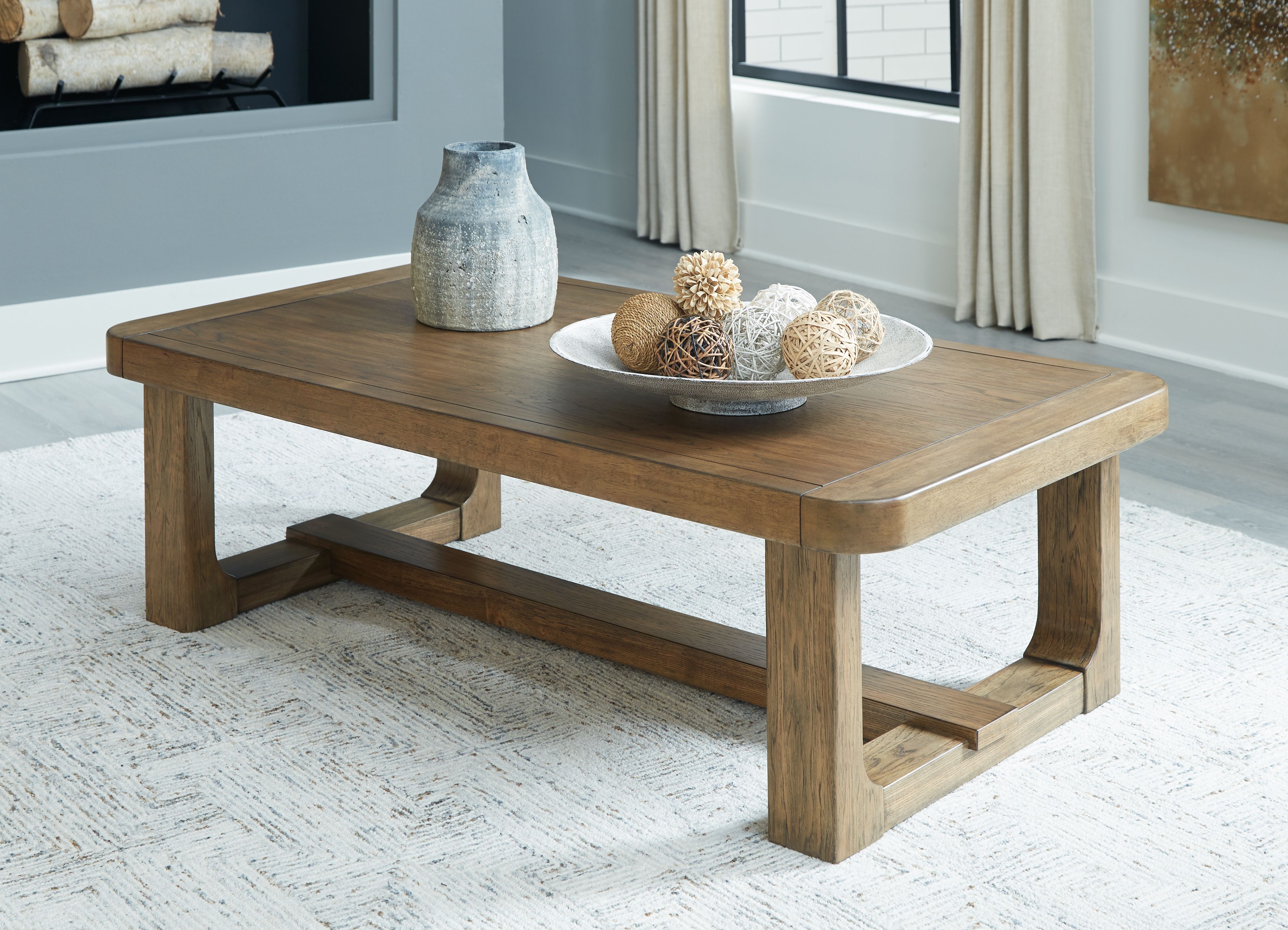 Cabalynn - Rectangular Cocktail Table - Light Brown