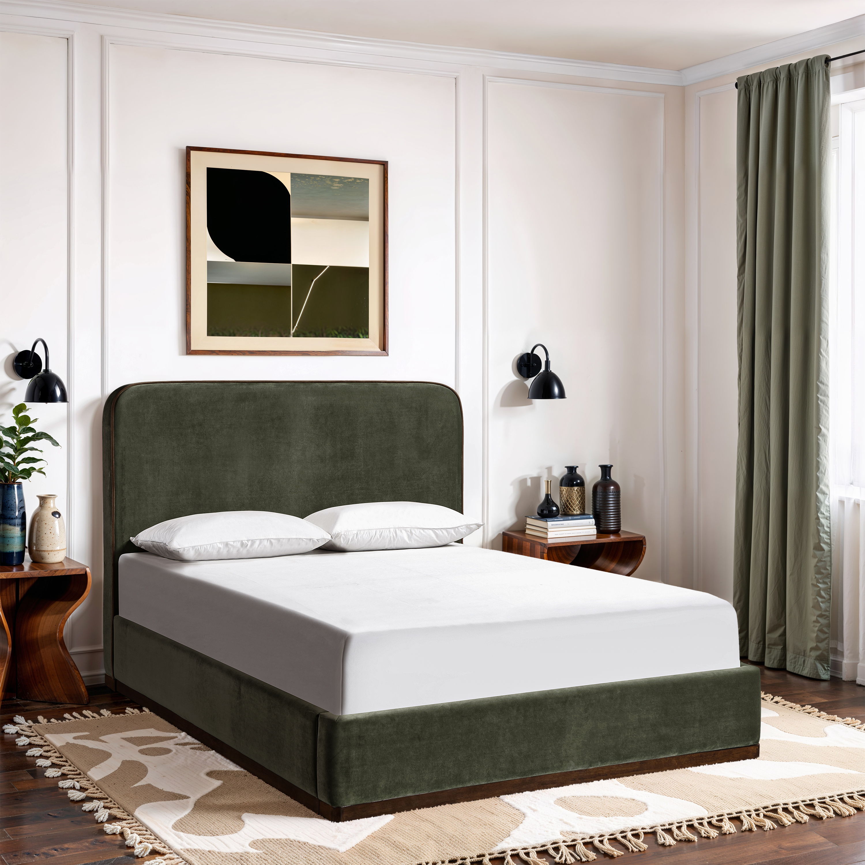 Rava - King Bed - Green / Brown