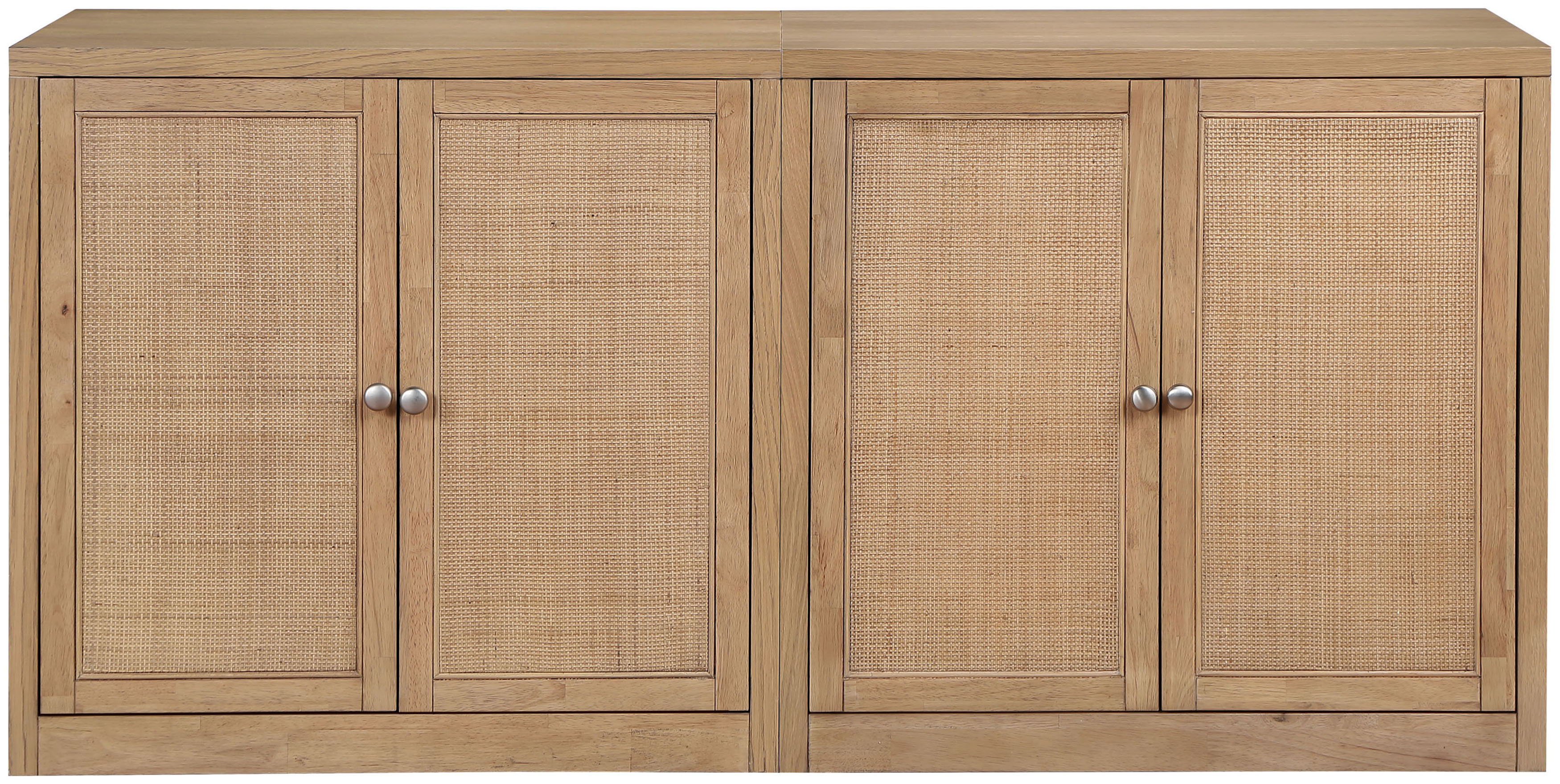 Vero - Solid Wood And Oak Veneer 2 Piece Sideboard/Buffet - Natural