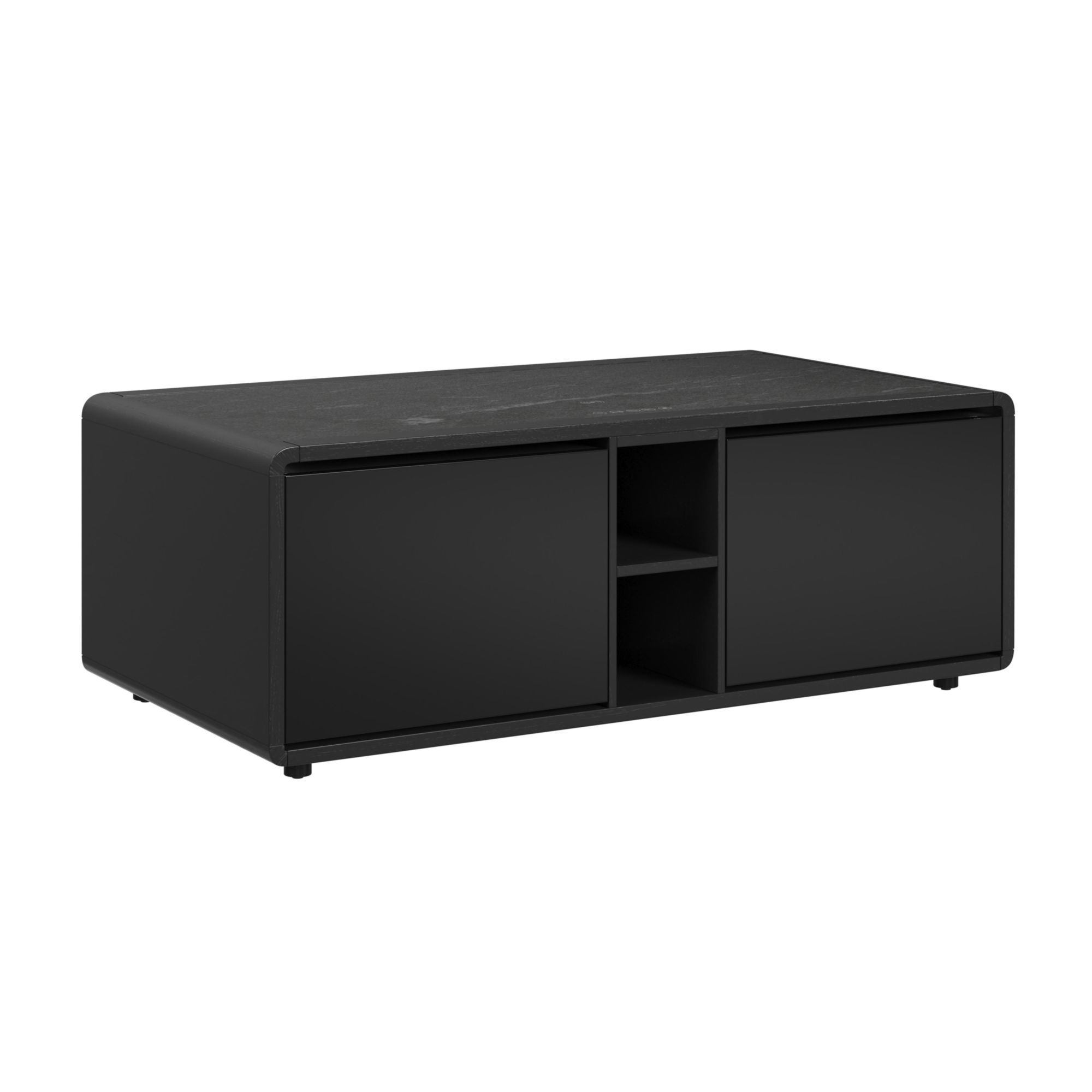 Halo - 3 Piece Smart Occasional Table Set (Smart Coffee Table & Two Square Smart End Table) - Black