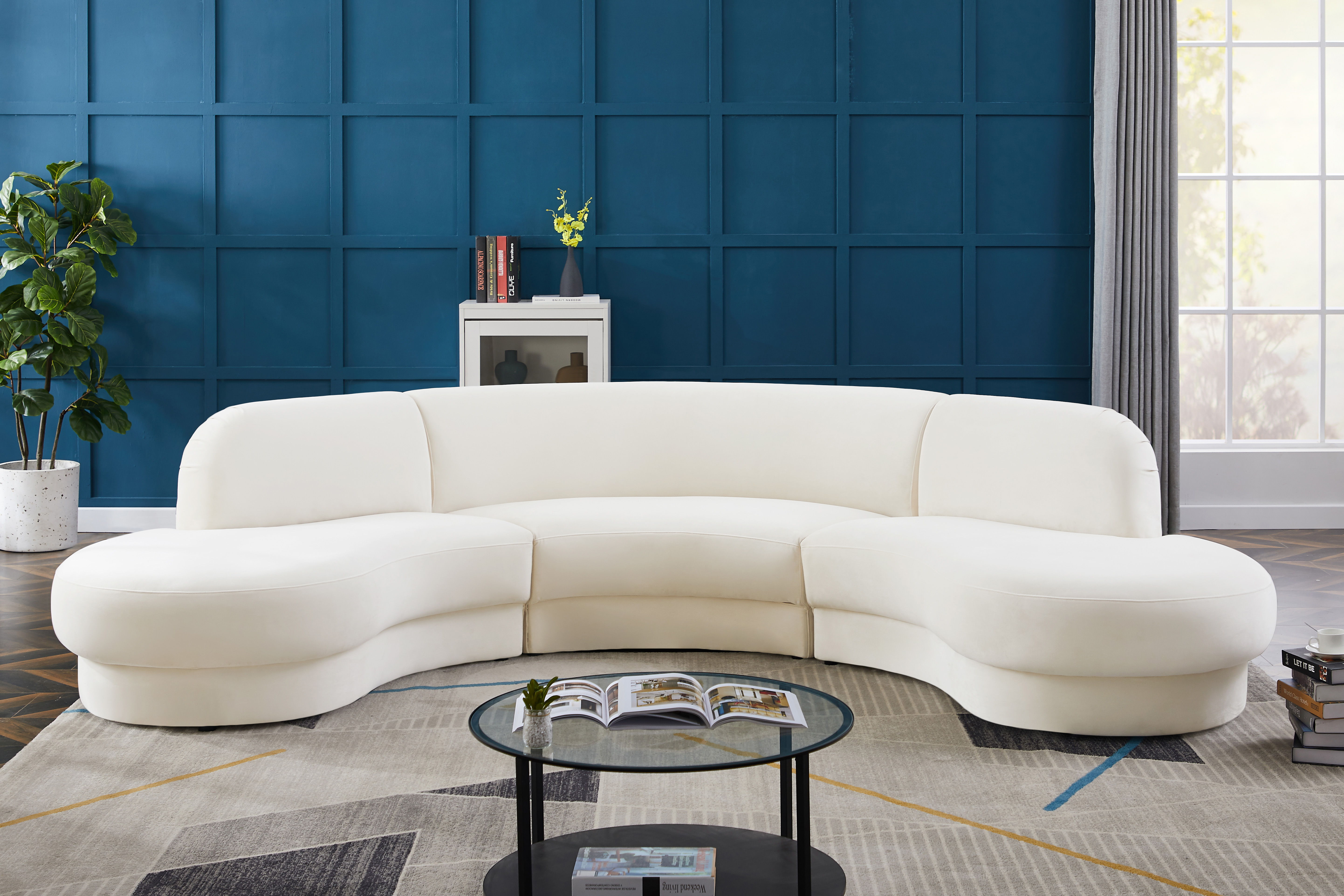 Rosa - 3 Piece Sectional - Cream