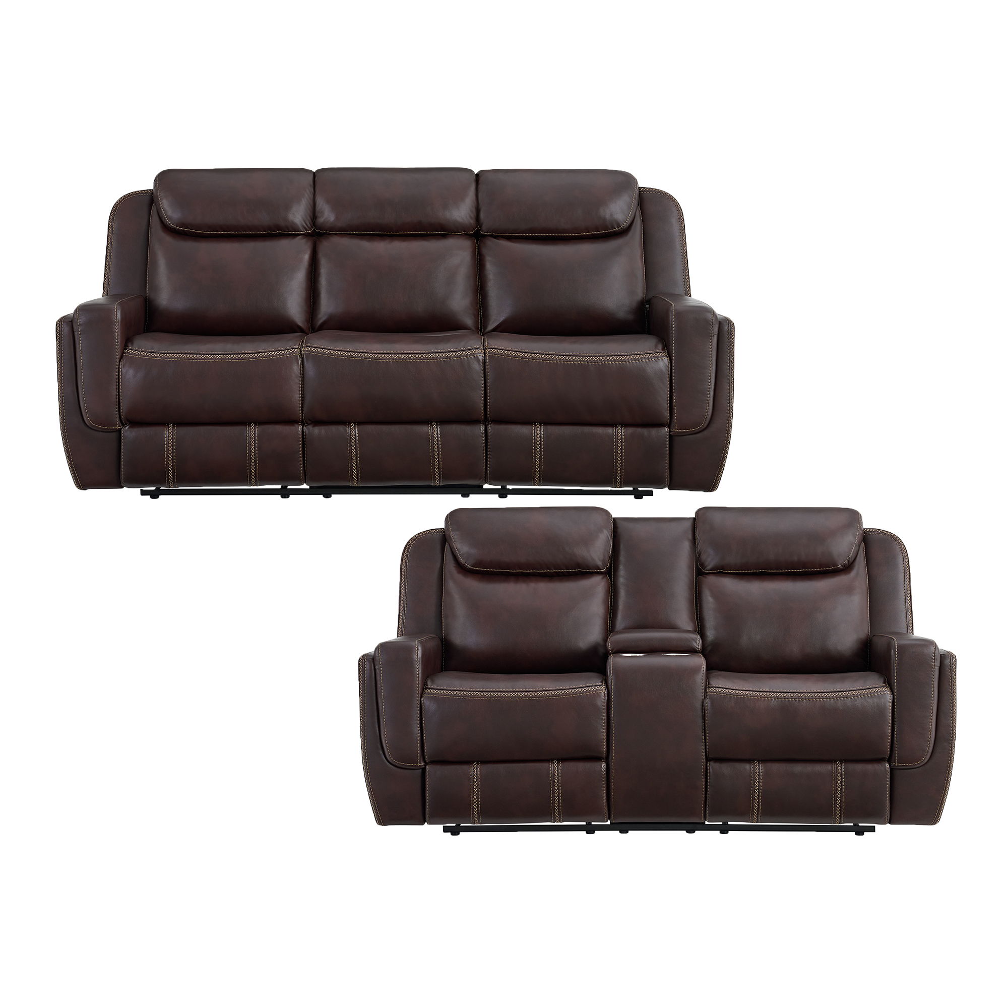 Panther - 2 Piece Living Room Set (Sofa & Loveseat) - Neono Brown