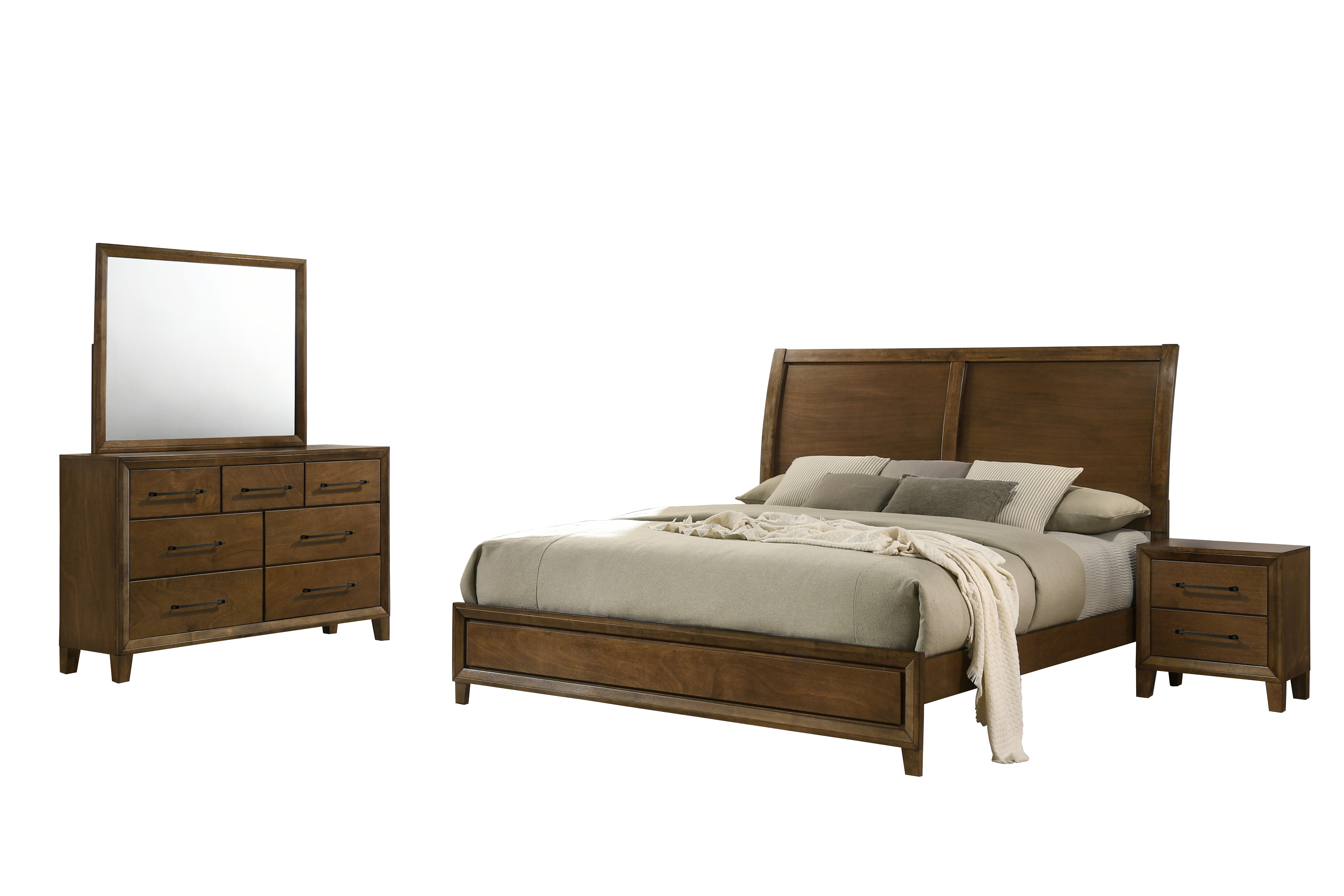 Eastern King · 4 Pc · Bed, Dresser, Mirror, Nightstand