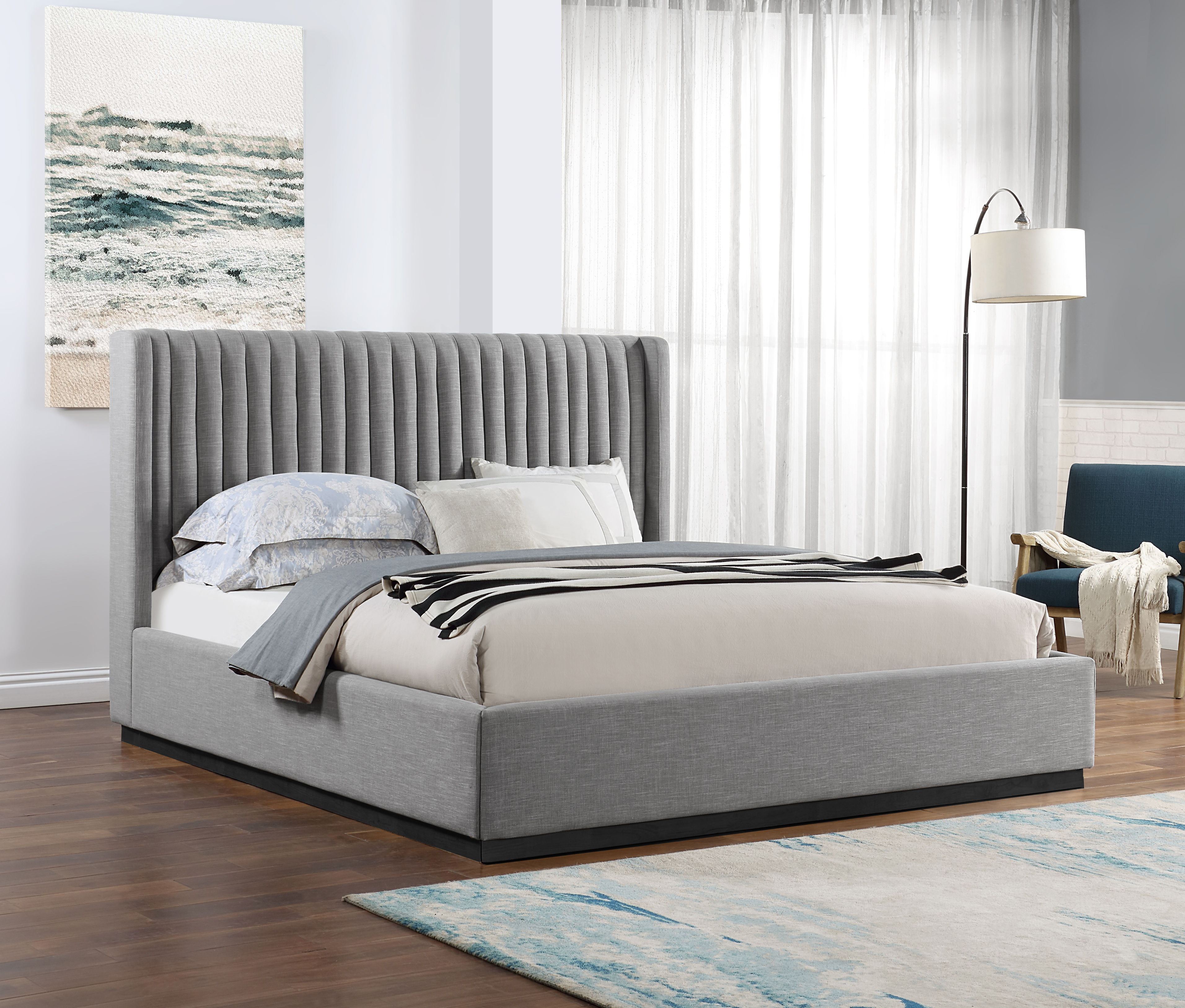 Logan - King Bed - Gray