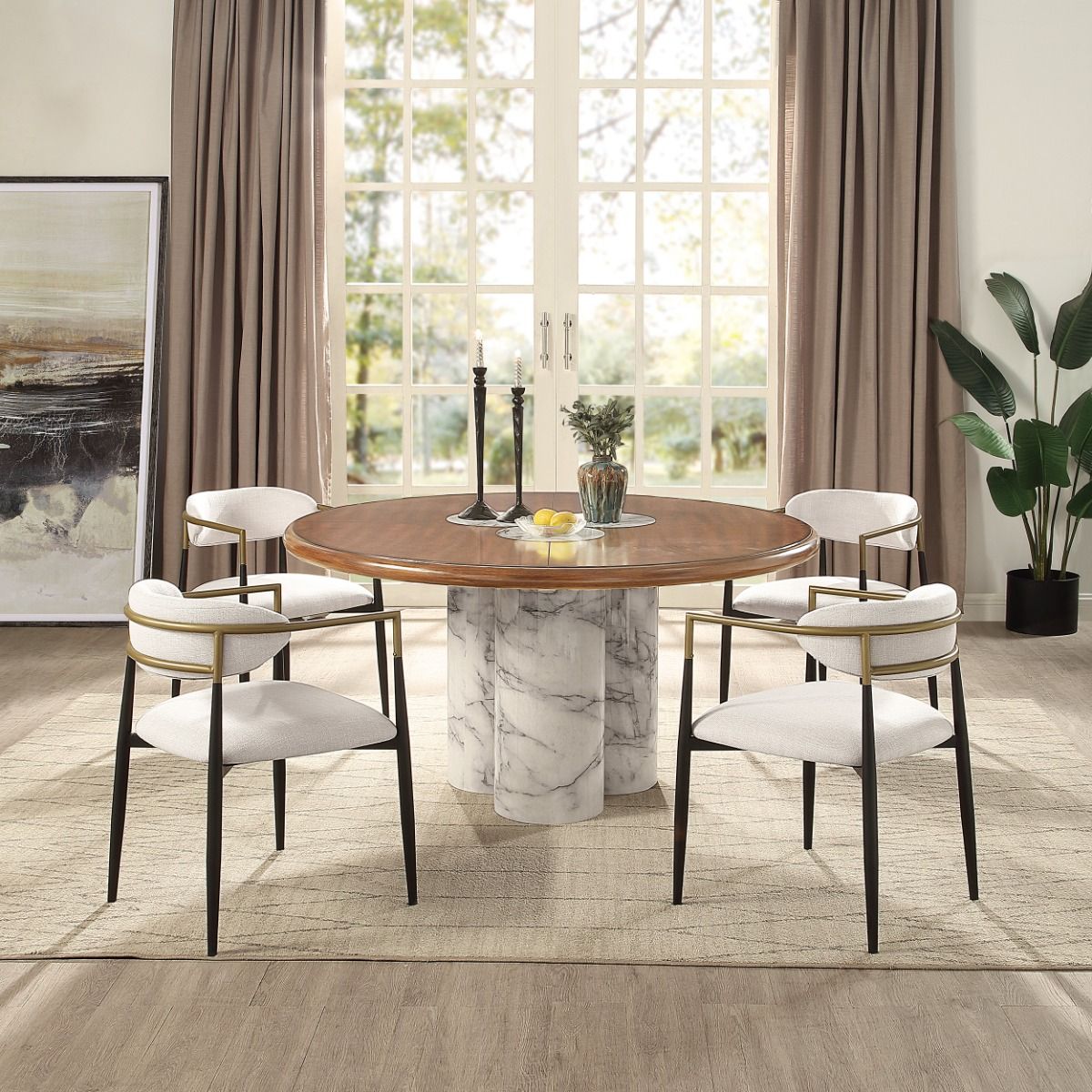 Harvey - Round Dining Table - Brown, dark brown, view 8