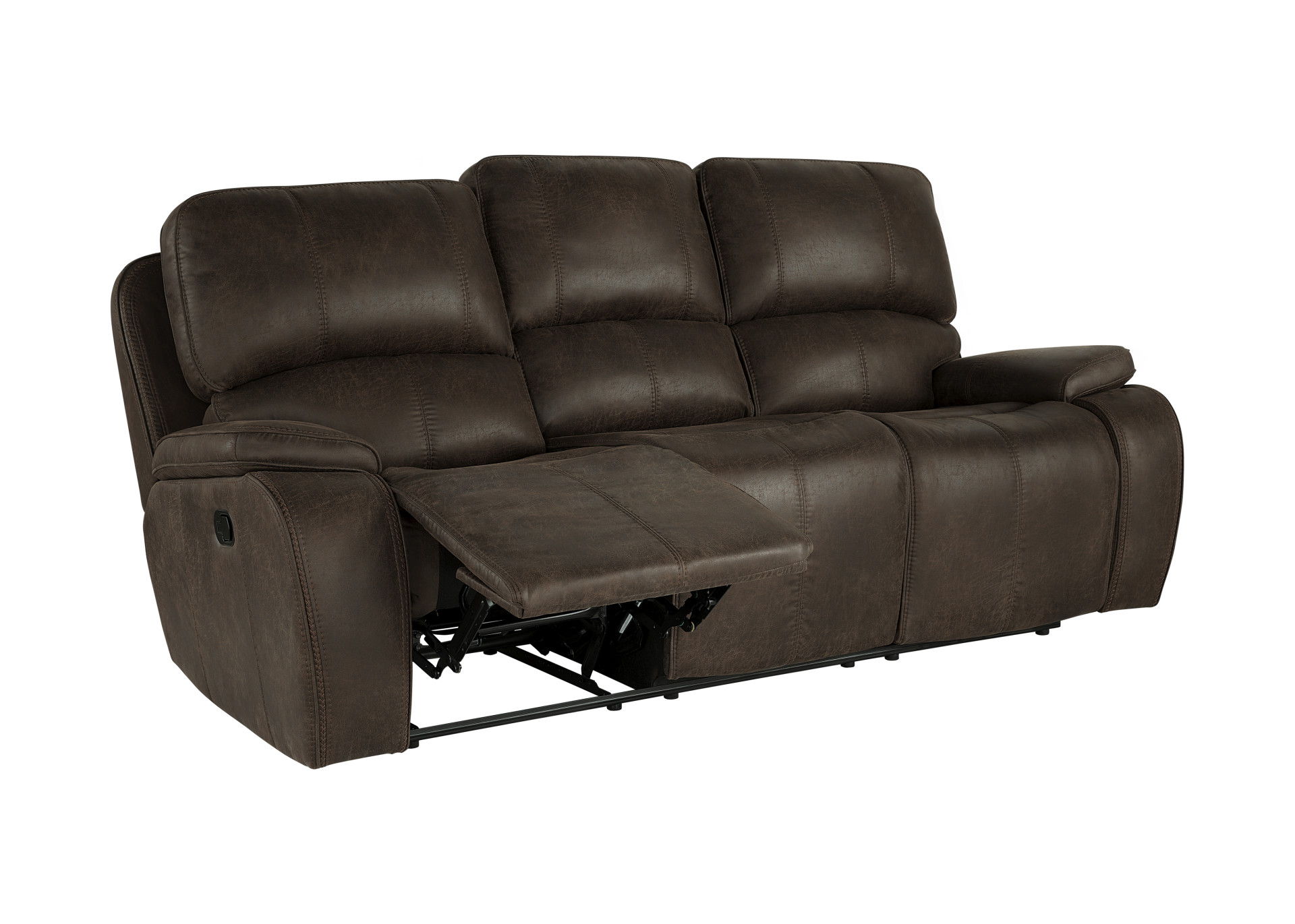 Brookings - Sofa With Dual Recliner - Brown, dark brown, view 5