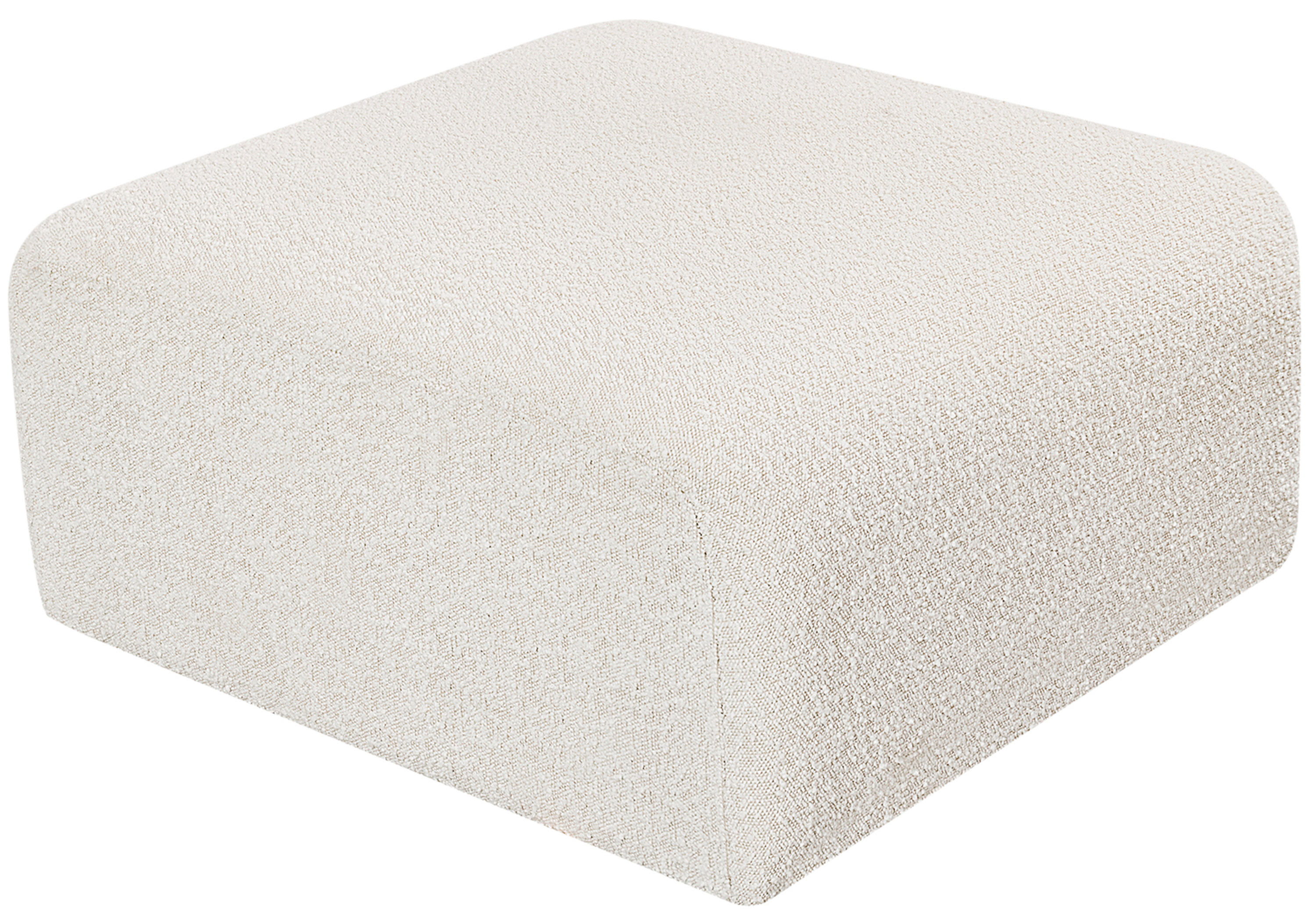 Arc - Boucle Fabric Ottoman - Cream