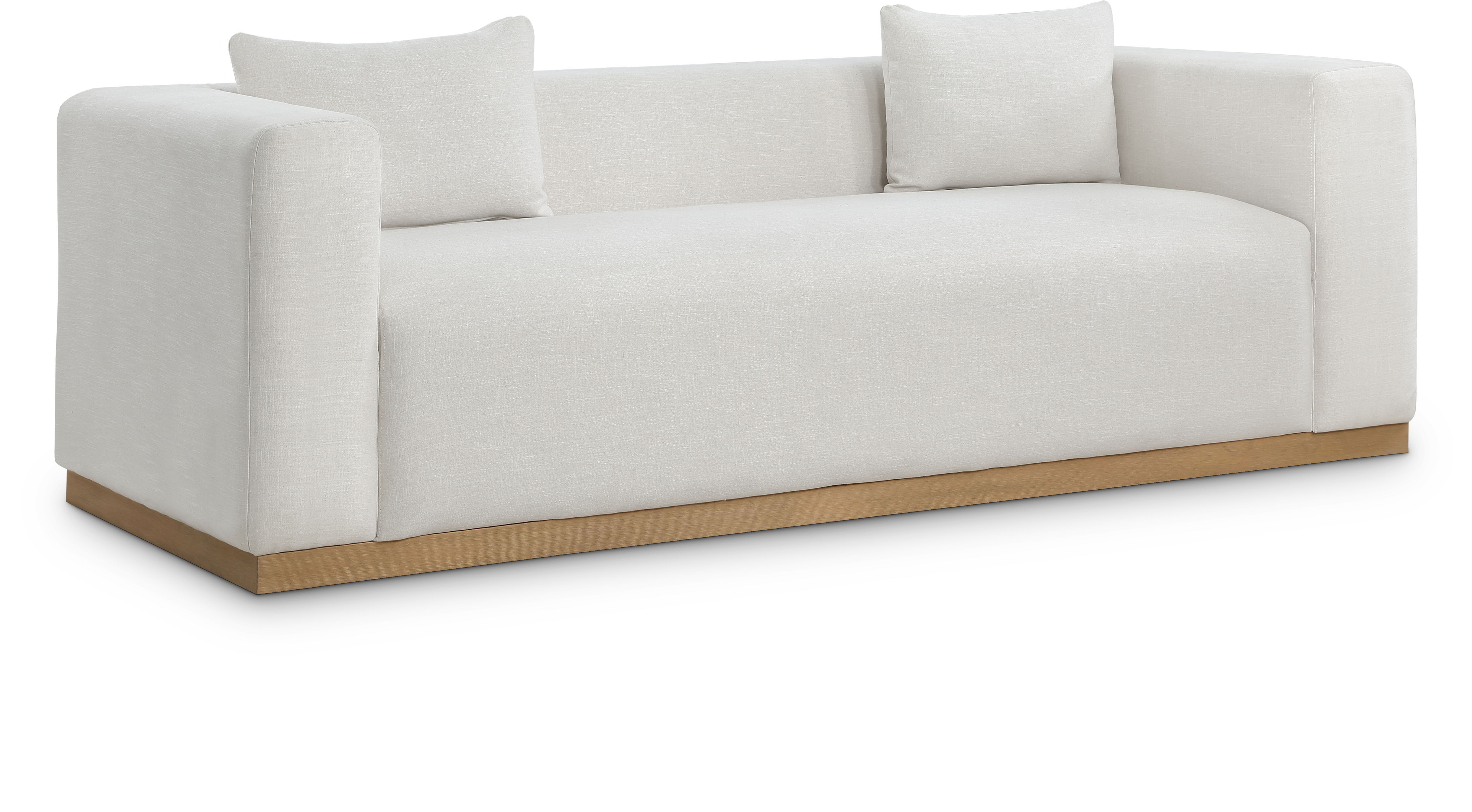 Alfie - Linen Textured Fabic Sofa - Cream