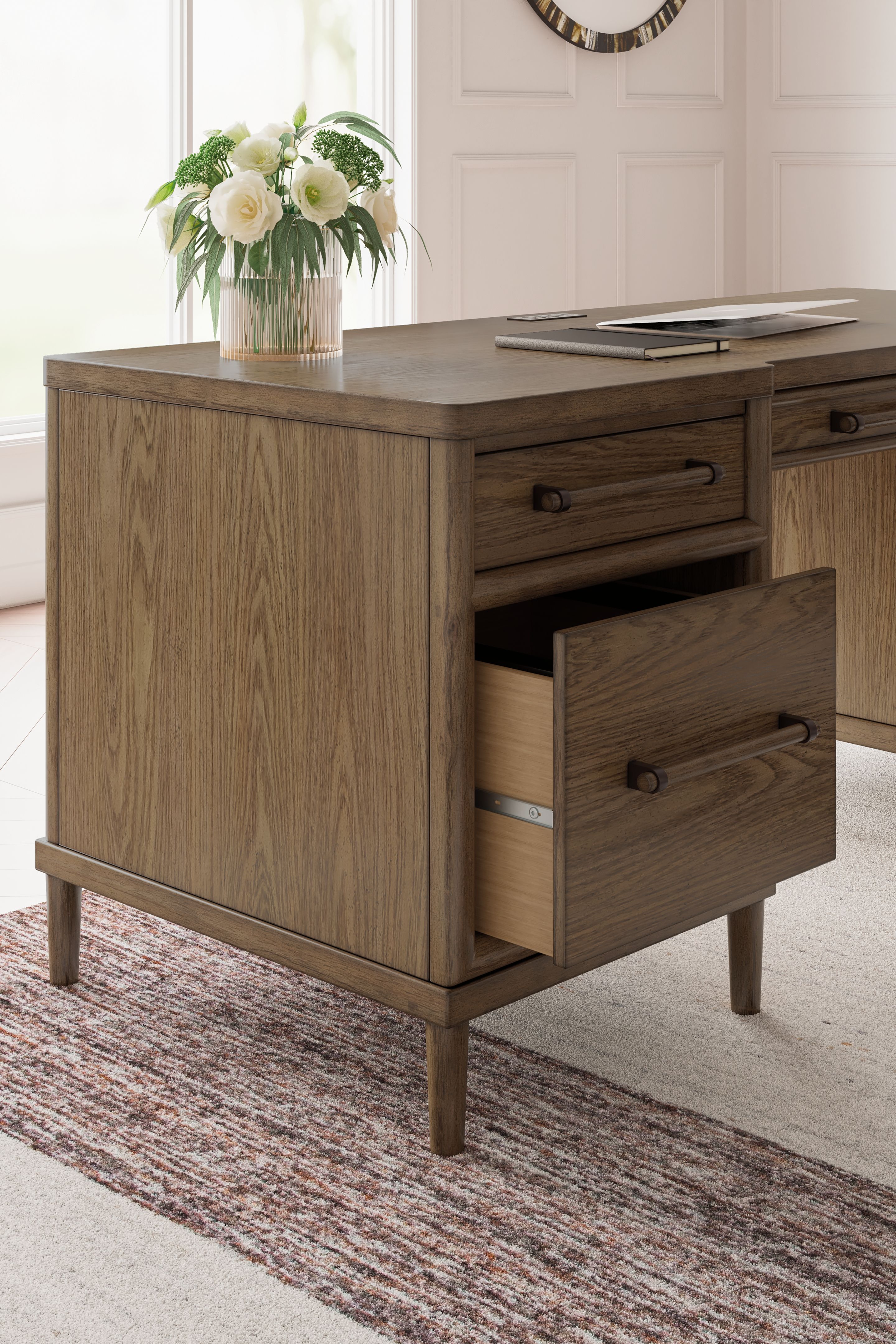 Ashley Furniture Roanhowe - Home Office Desk - Brown - Image 10