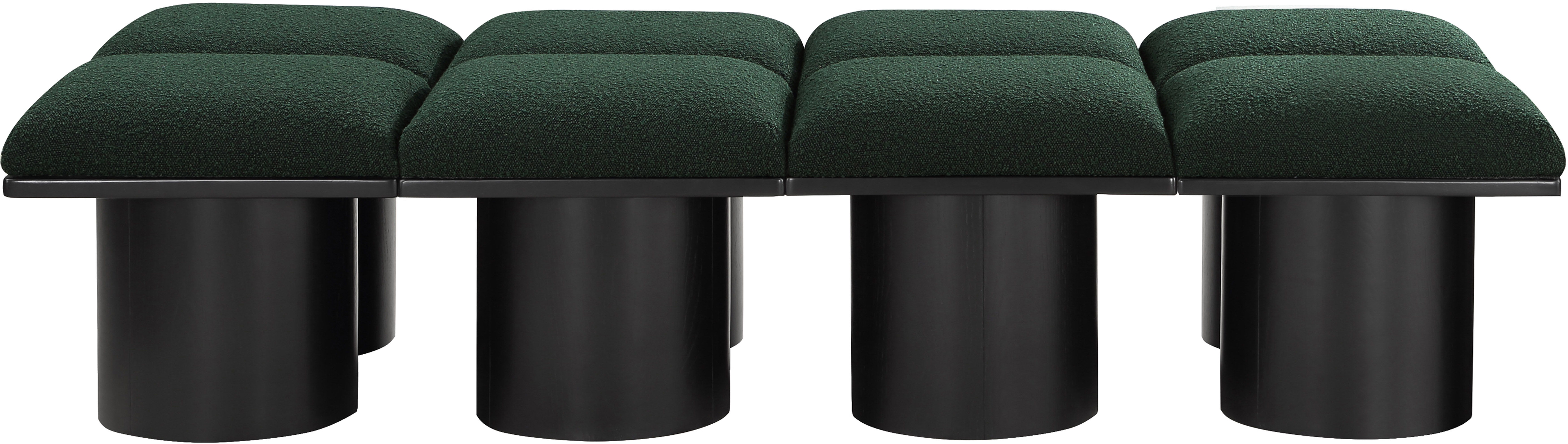 Pavilion - 72" 8 Piece Modular Bench With Black Base - Green