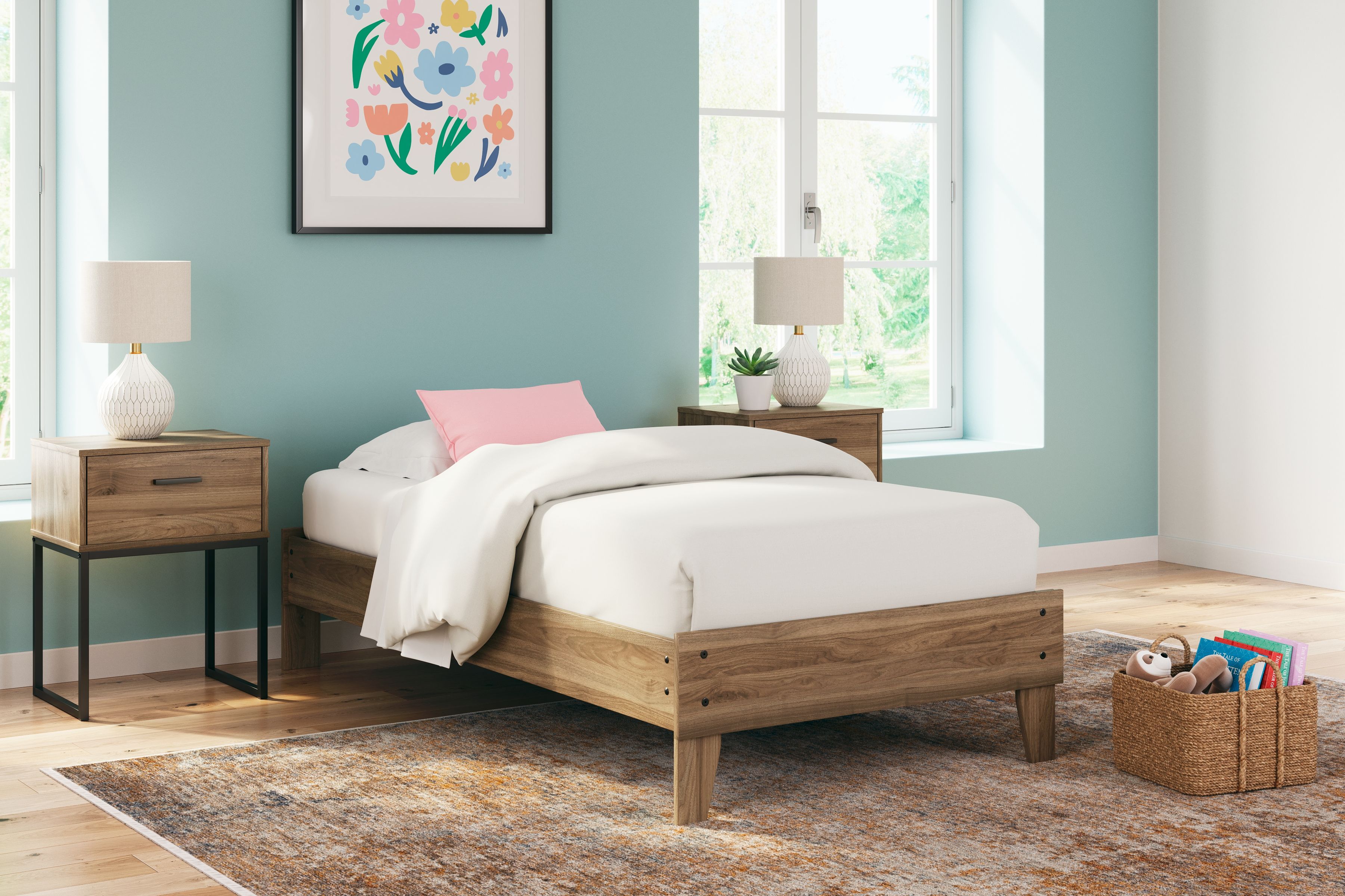 Deanlow - Twin Platform Bed - Honey