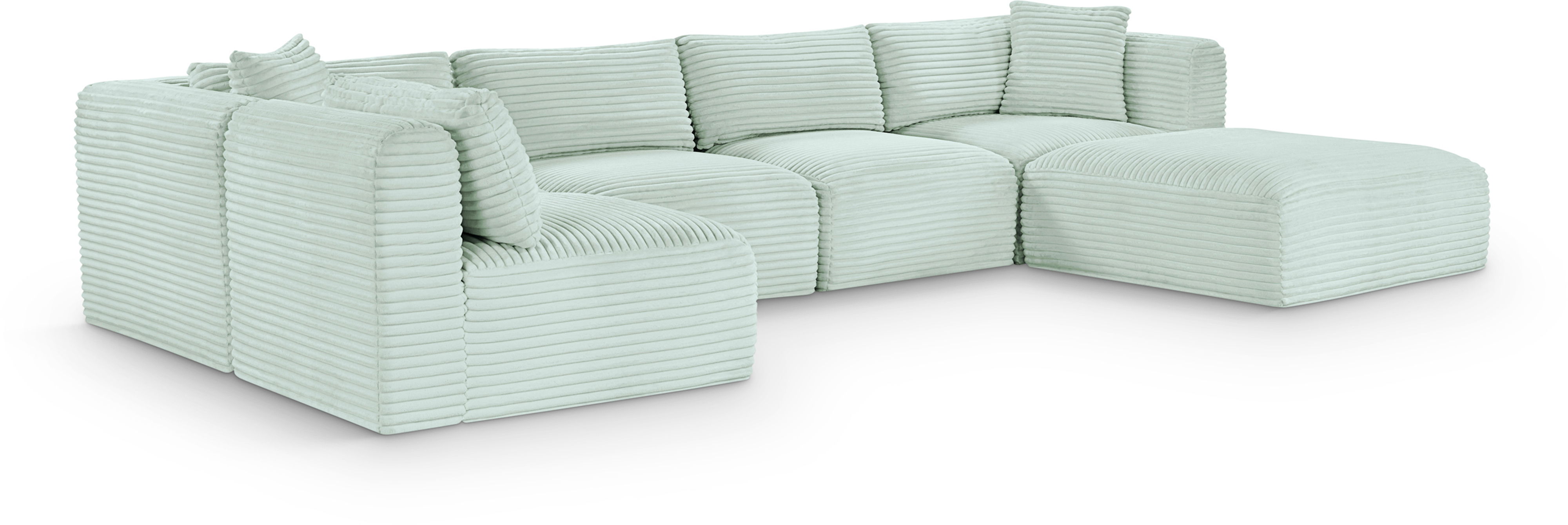 Shaggy - 6 Piece Modular U-Shaped Sectional - Mint