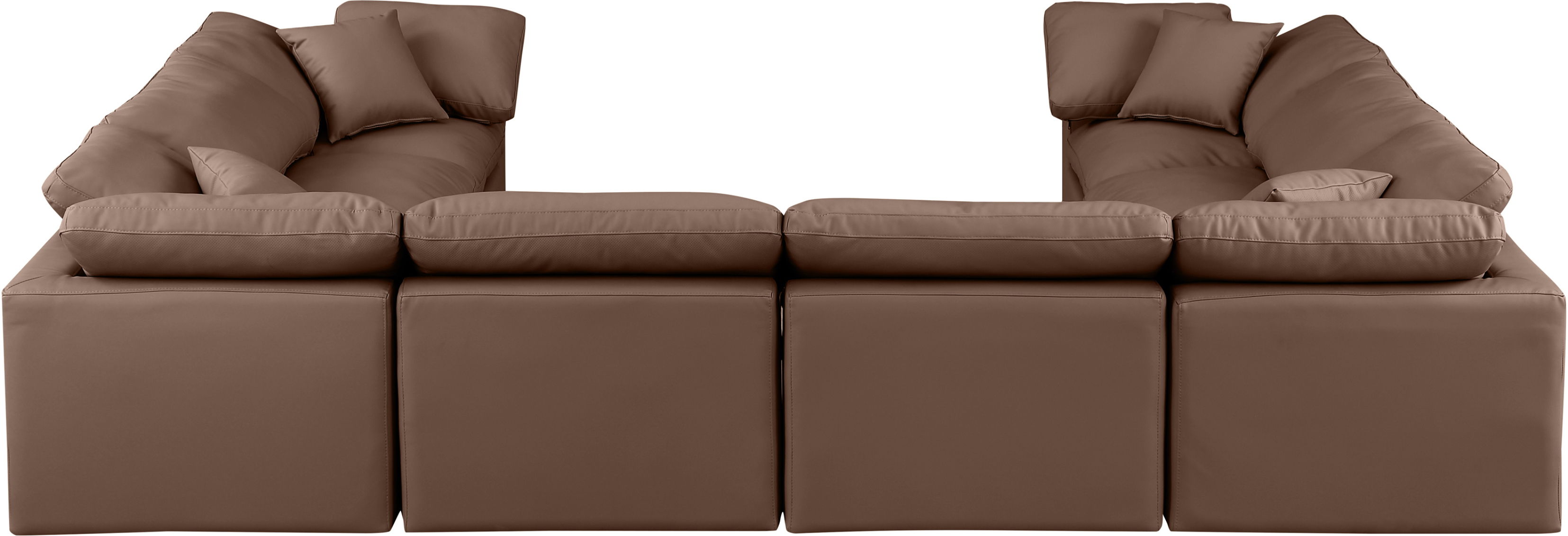 Indulge - Faux Leather 8 Piece Modular Sectional - Brown