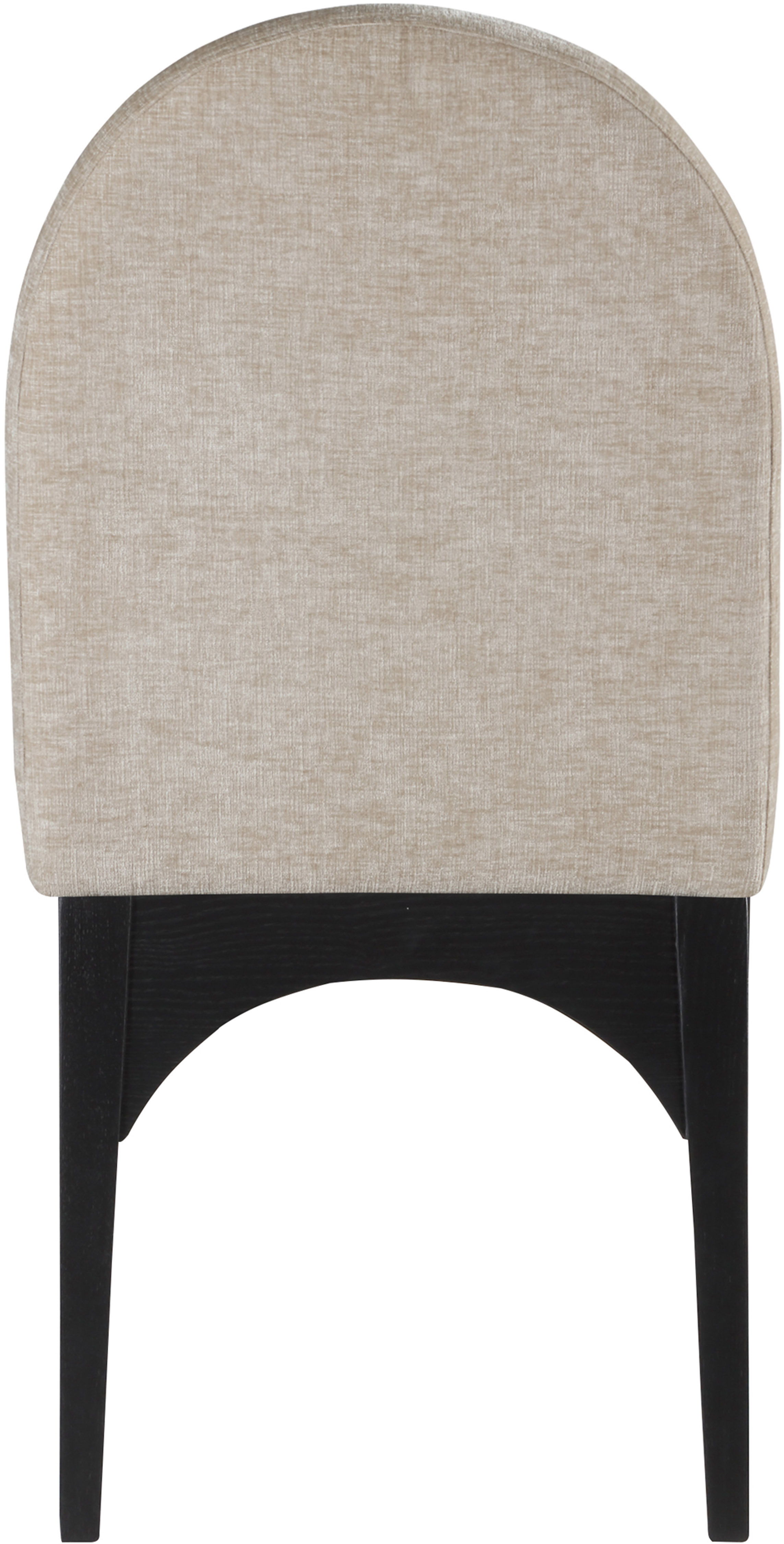 Waldorf - Chenille Dining Side Chair With Black Legs - Beige