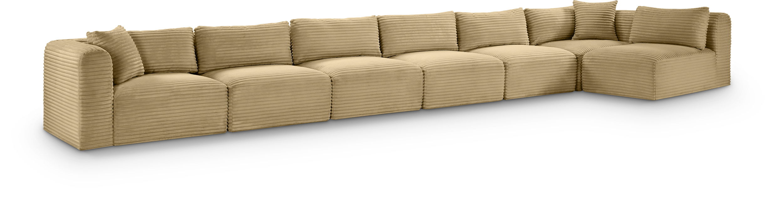 Shaggy - 7 Piece Modular Sectional - Camel