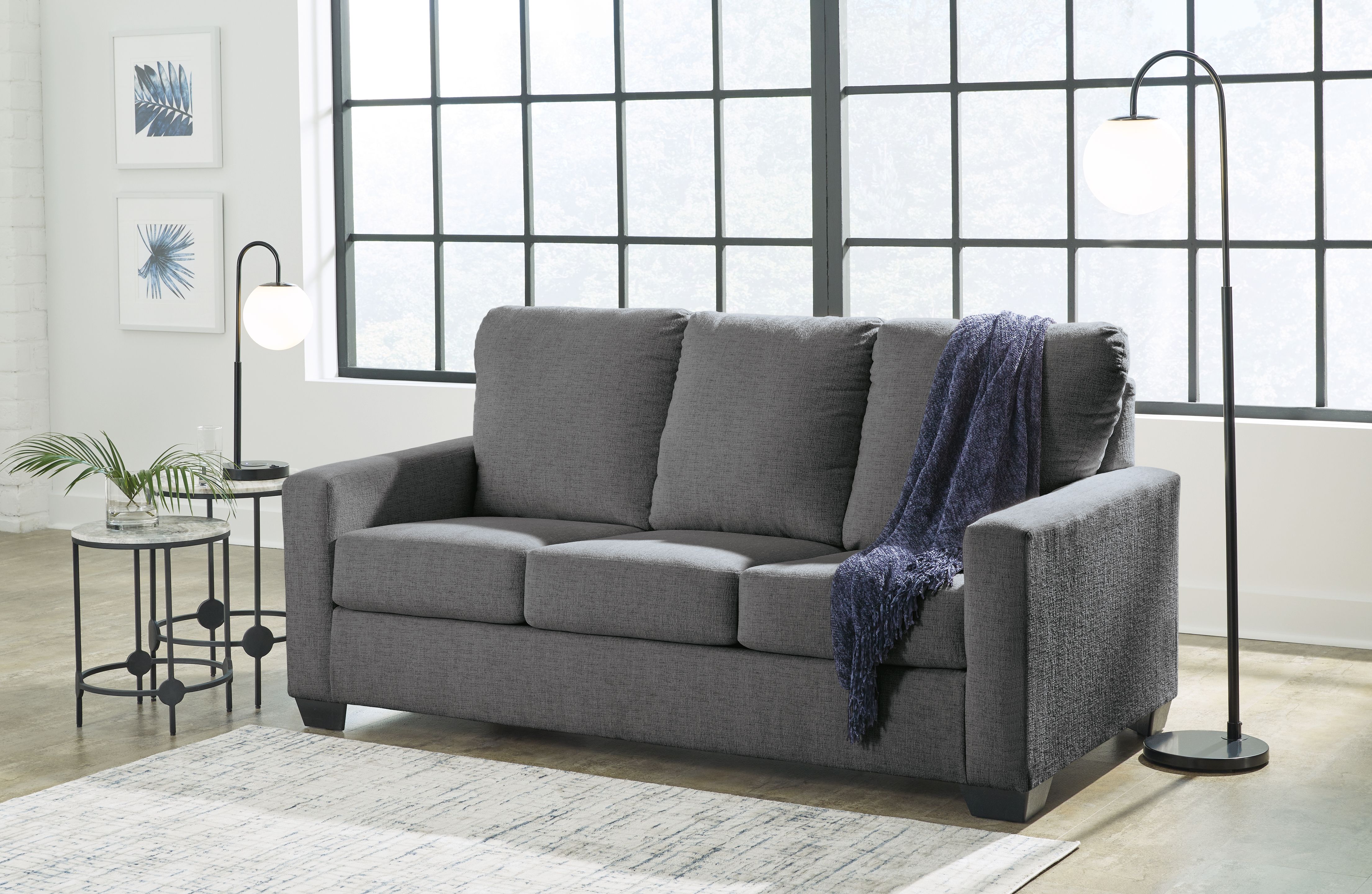 Ashley Furniture Rannis - 2 Pc. - Full Sofa Sleeper, Rocker Recliner - Pewter - Image 3
