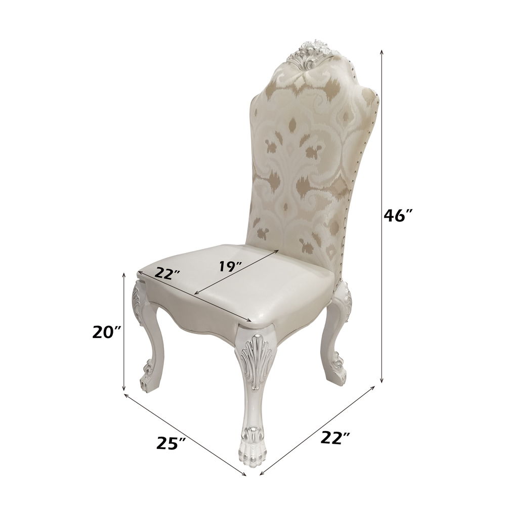 Dresden - Side Chair (Set of 2) - Fabric & Bone White, white, view 8
