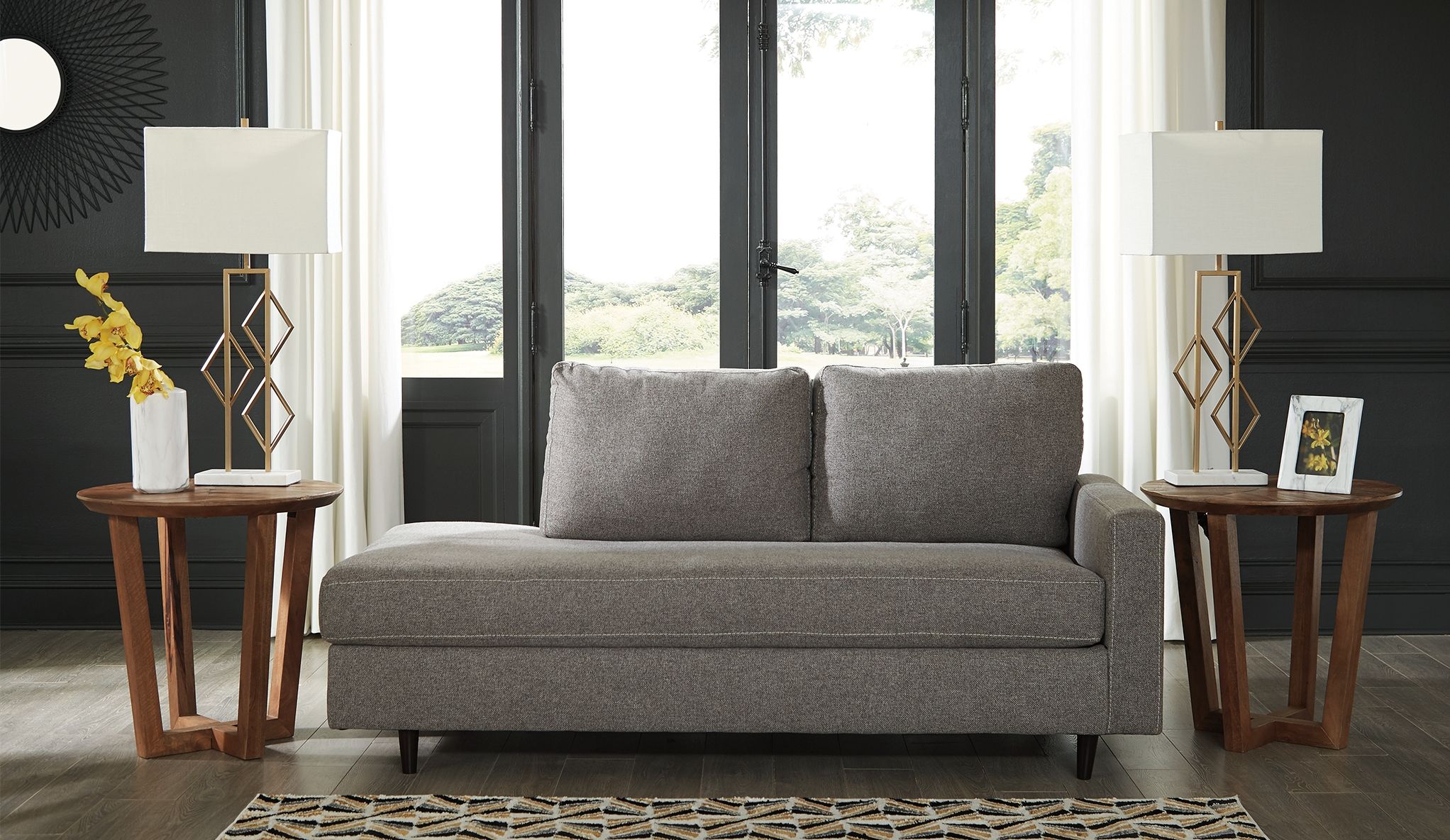 Lyman - RAF Corner Chaise - Graphite