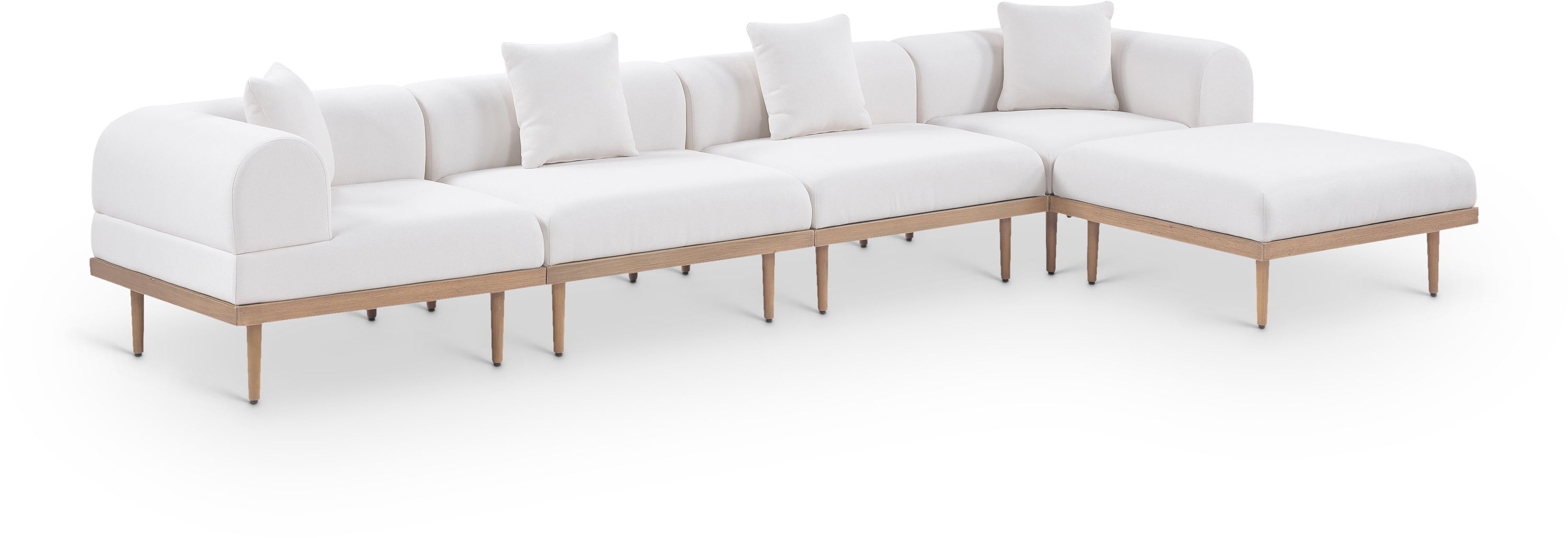 5 Pc · 142" Upholstered Outdoor Patio Modular Sectional