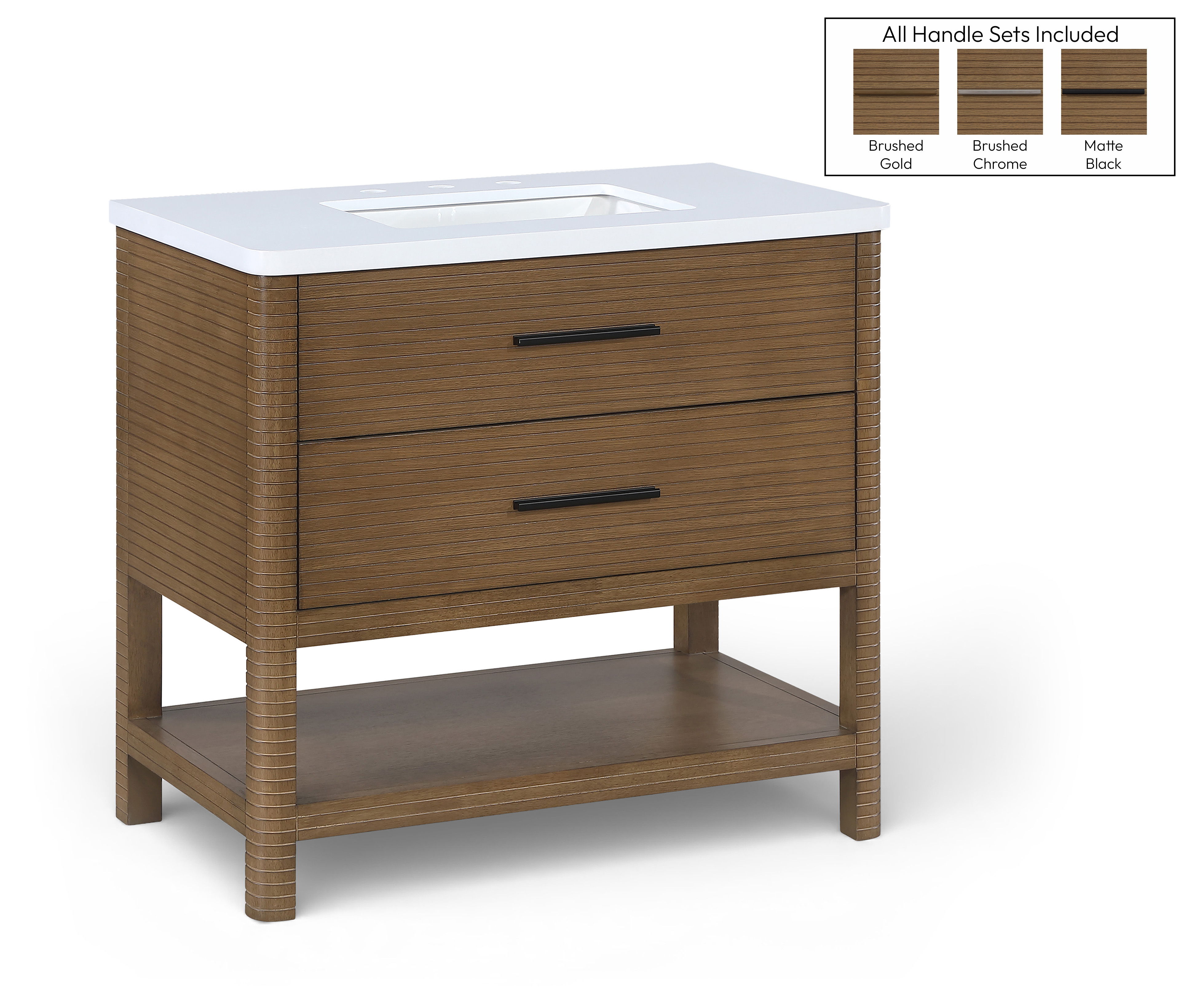 Oakwell - 36'' Bathroom Vanity - Brown / White