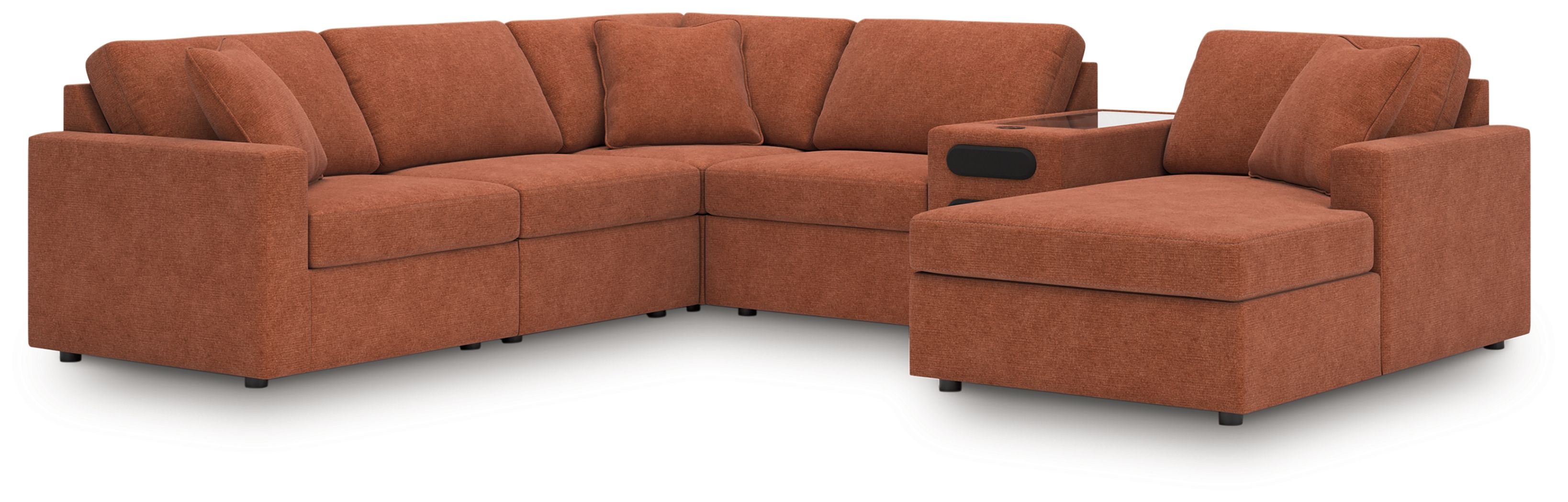 6 Pc · Sectional With Audio System And Raf Corner Chaise