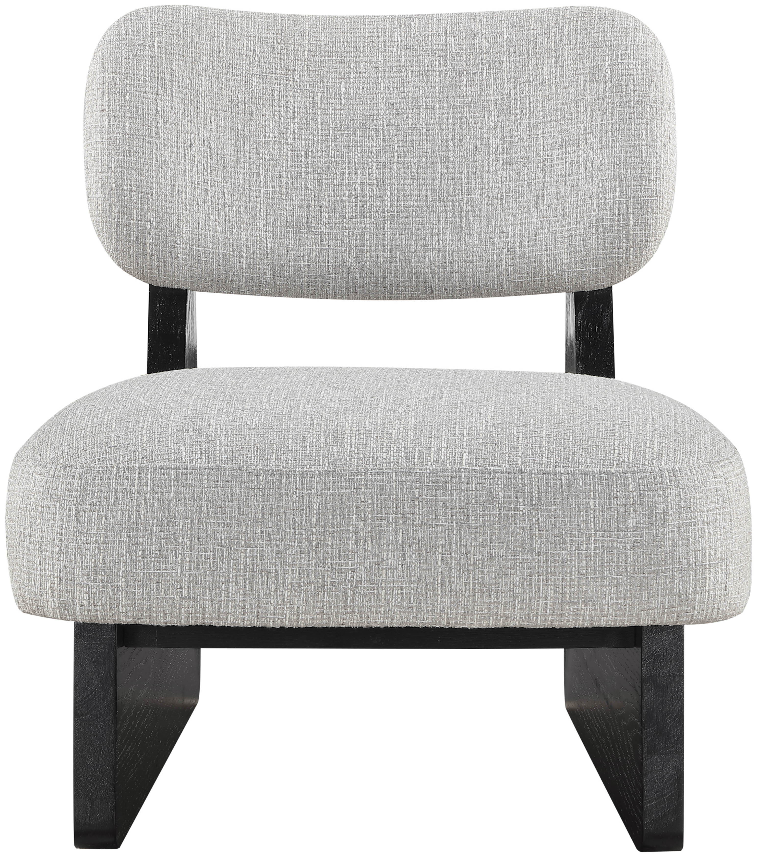 Vetra - Linen Textured Fabric Upholstered Accent Chair - Gray