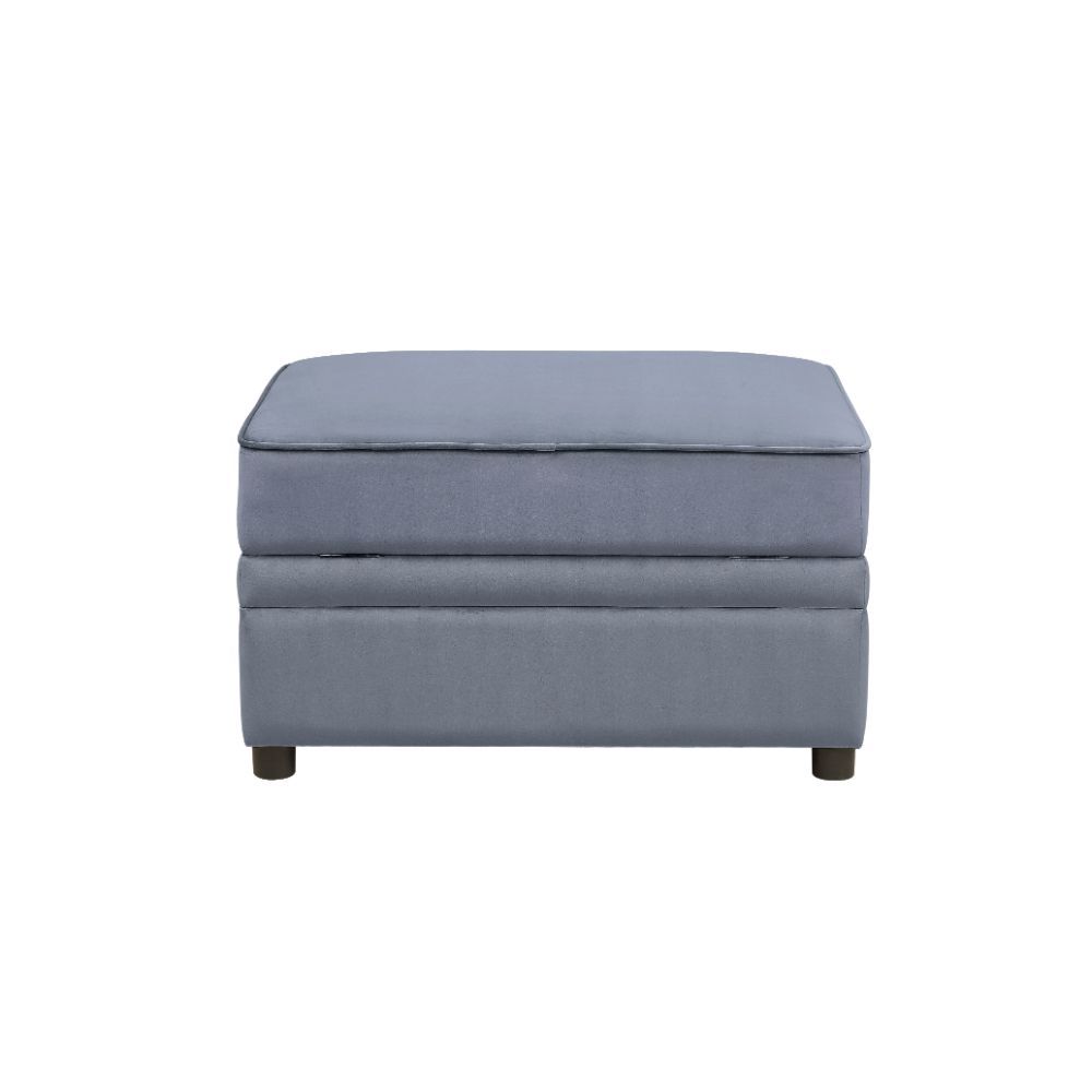 Bois II - Ottoman With Storage - Gray Velvet, gray, view 8