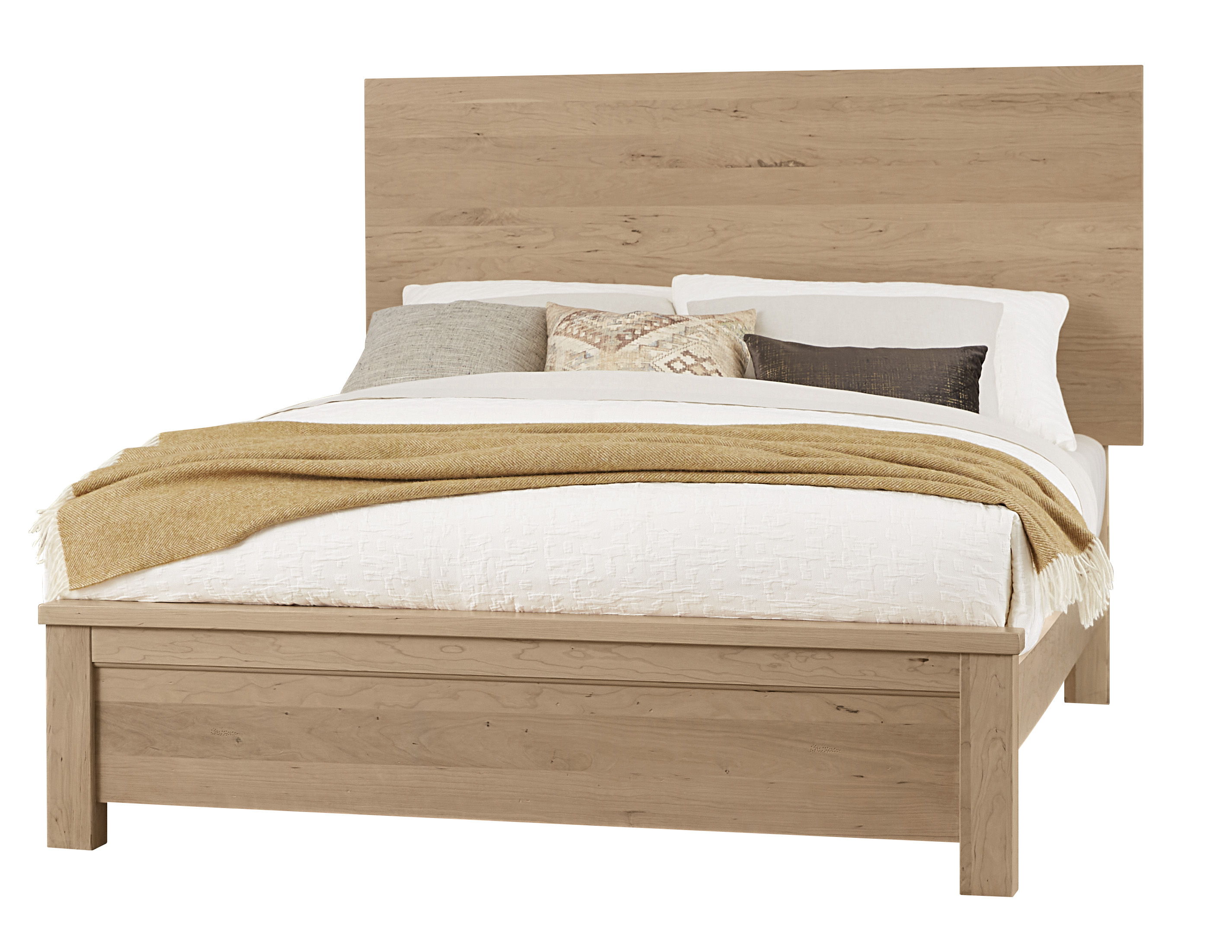 Vaughan-Bassett Crafted Cherry - Ben's California King Plank Bed - Bleached Cherry