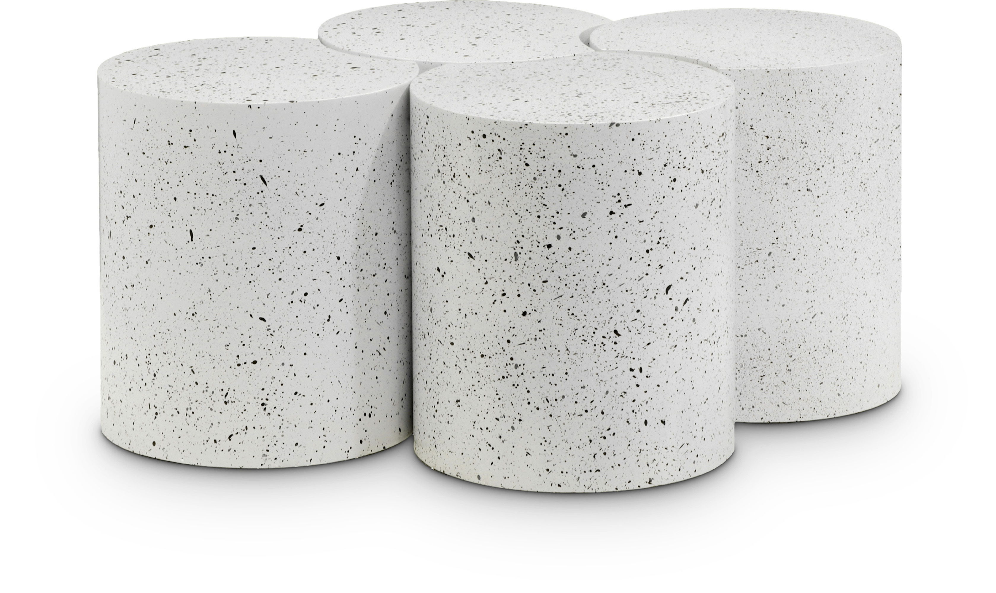 Dimple - 18" 4 Piece Modular Coffee Table - White Terazzo