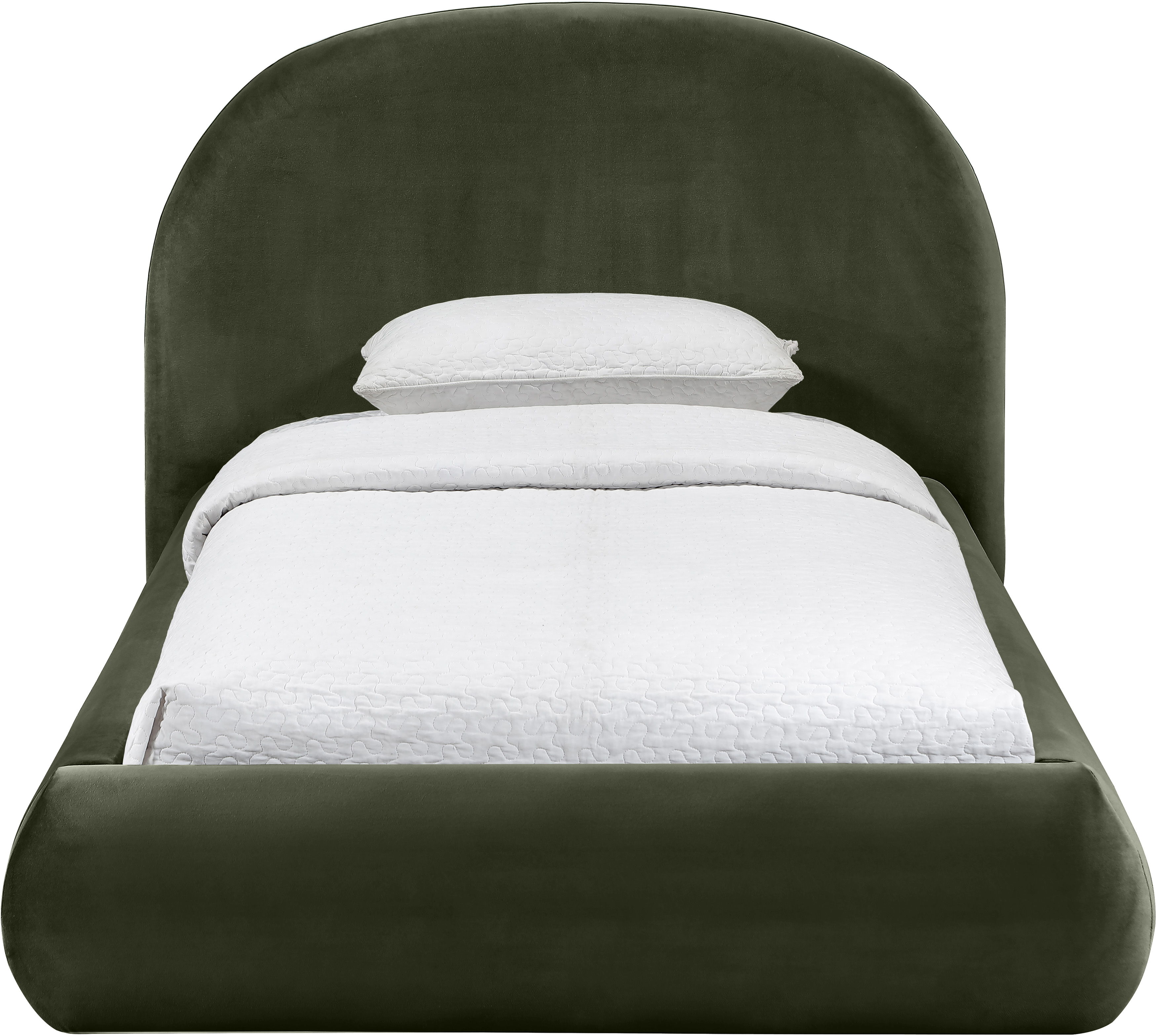 Celine - Upholstered Twin Bed - Green