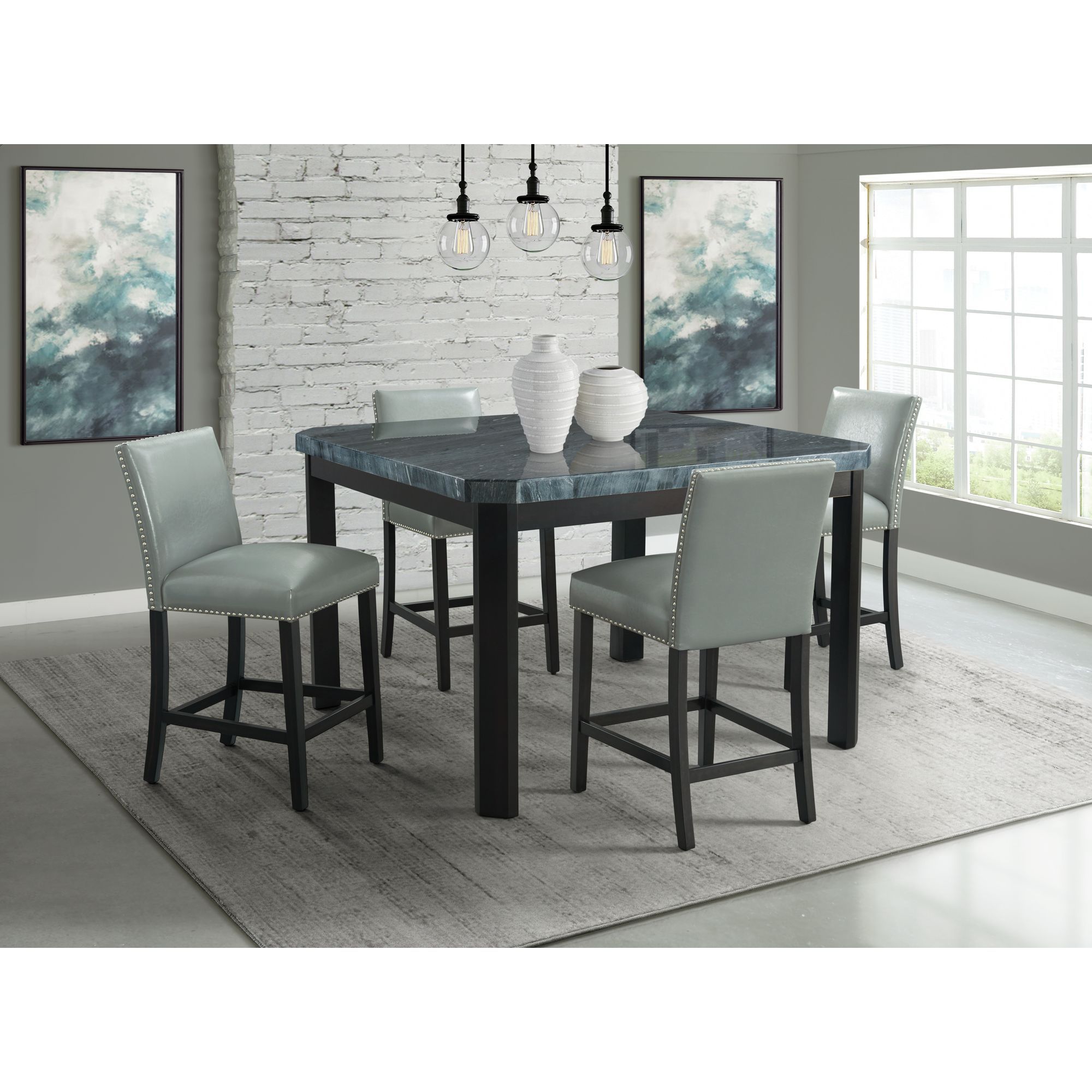 Francesca - Square Counter Table - Gray