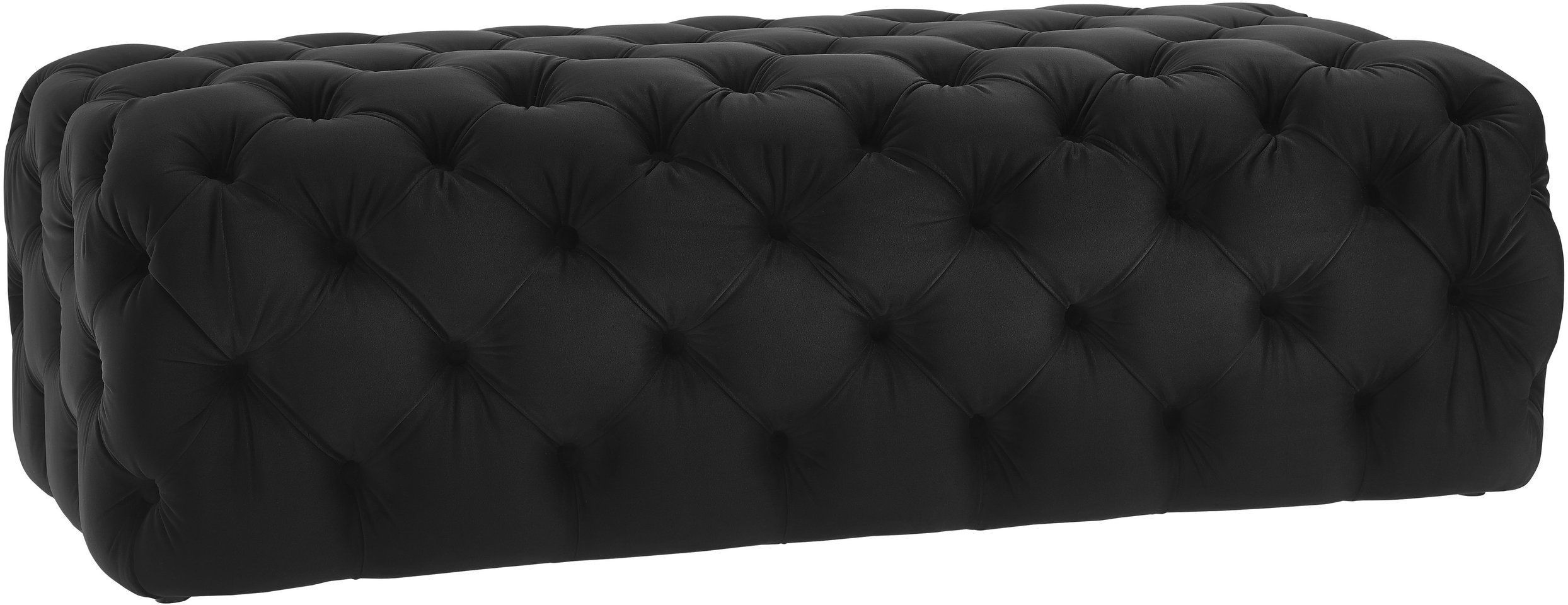 Kaylee Velvet Ottoman Black New Lots Furniture Online Store