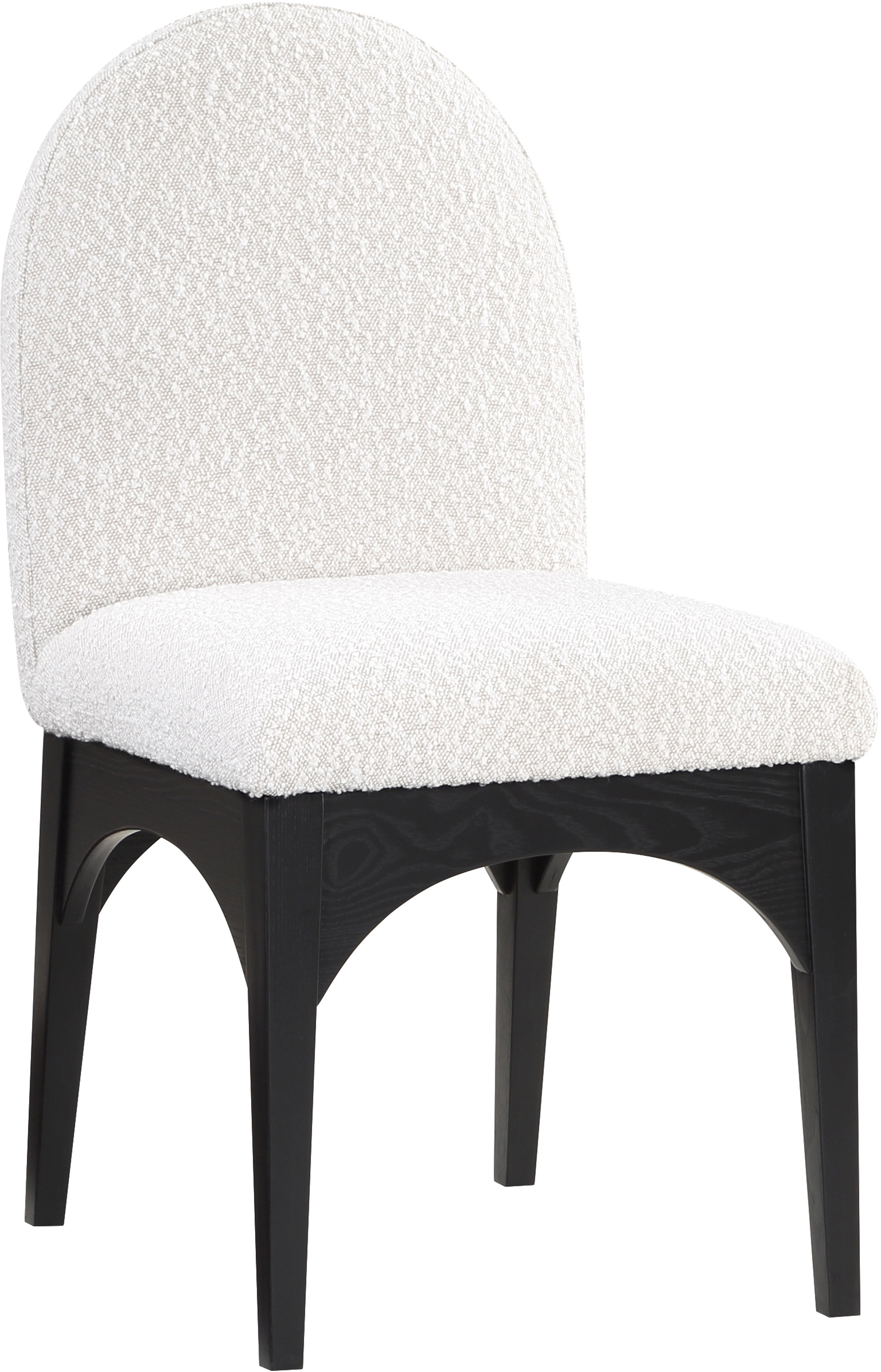 Waldorf - Boucle Dining Side Chair With Black Legs - Cream