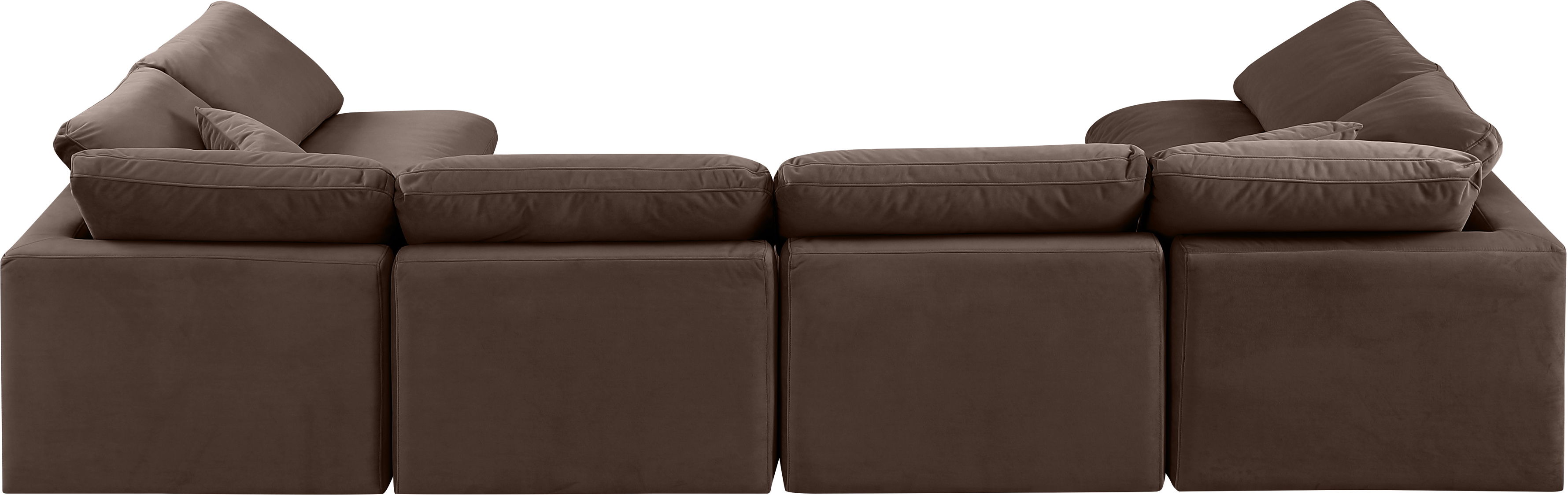 Indulge - Velvet 6 Piece Modular U-Shaped Sectional - Brown