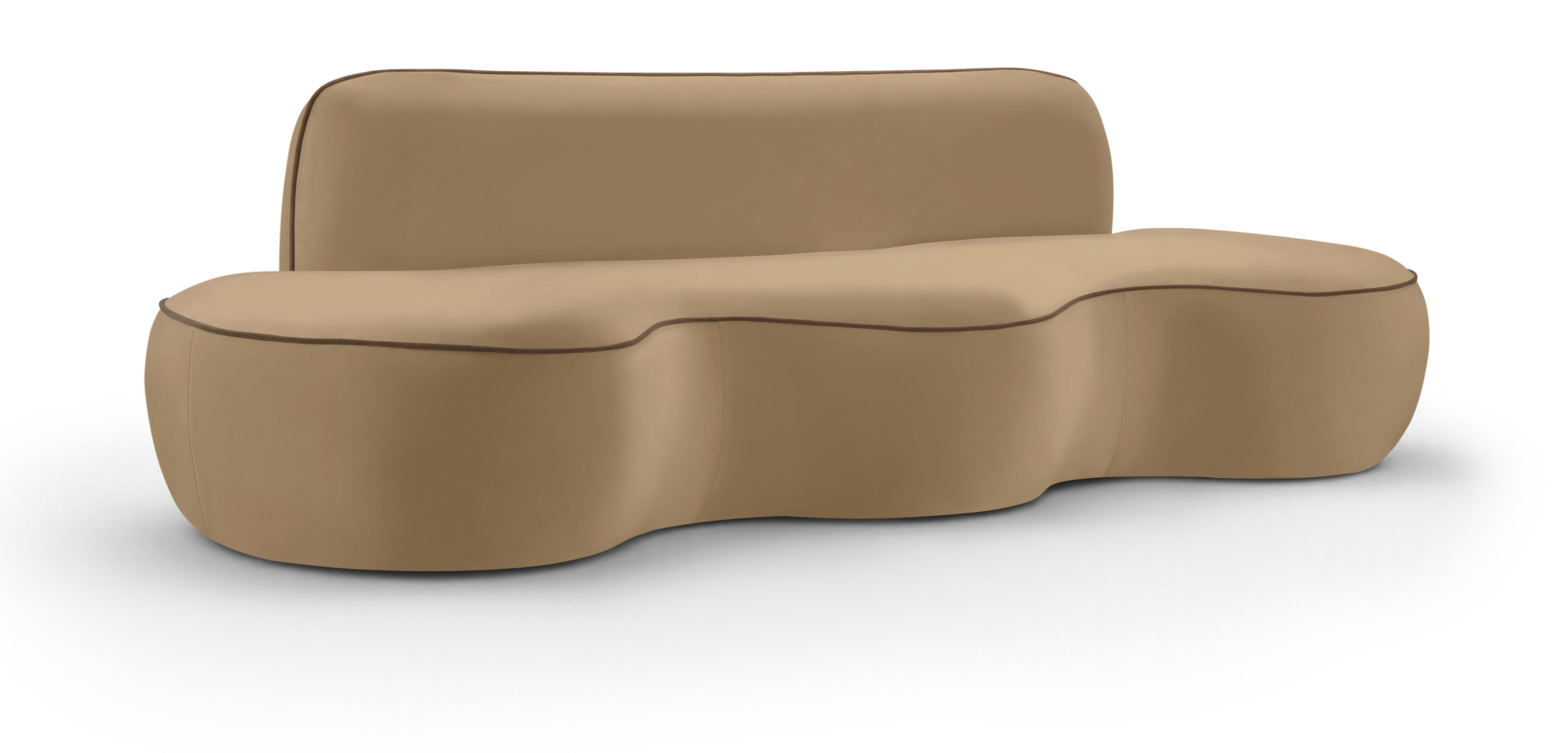 Swerve - Velvet 101" Upholstered Sofa - Beige